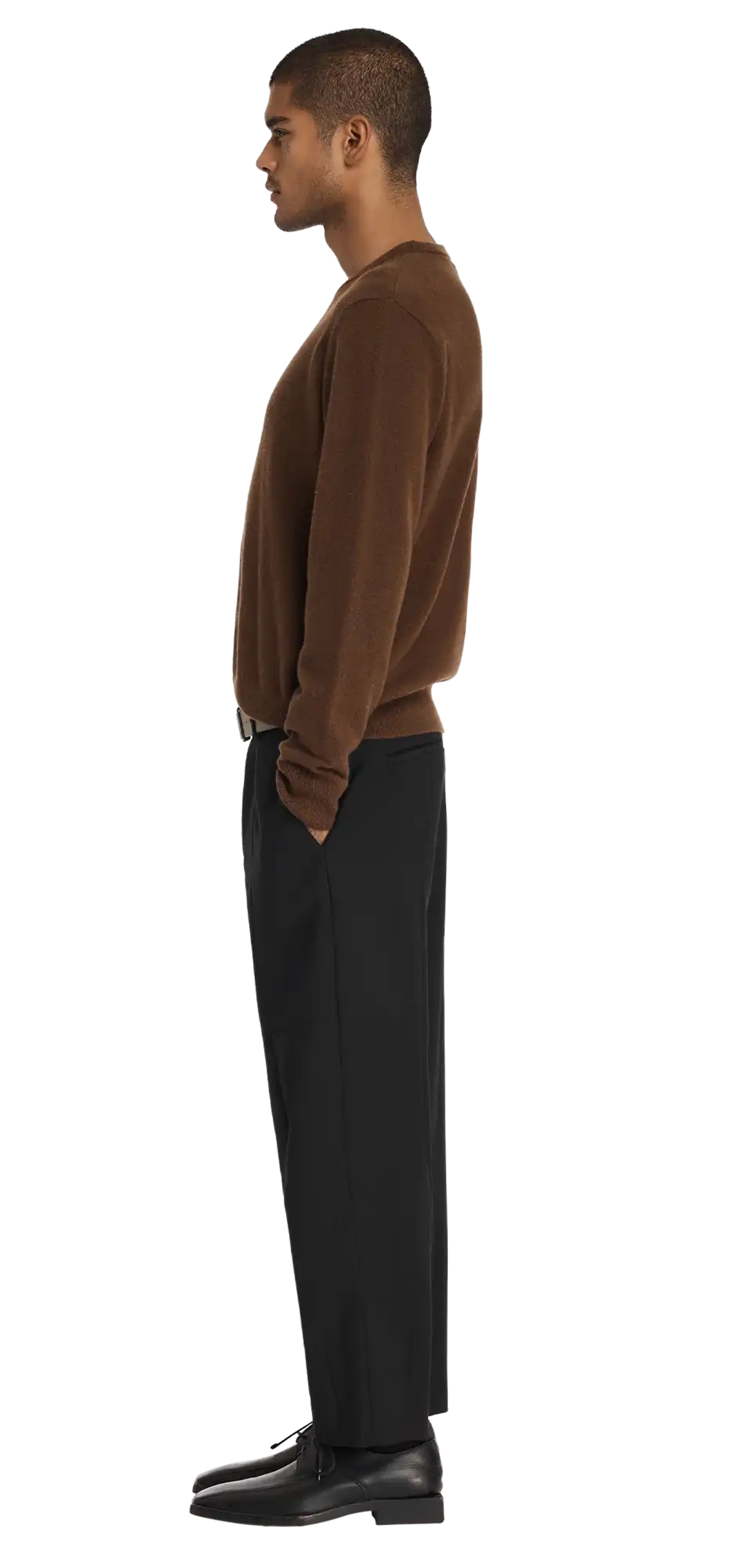 carrot-trouser-black-wool character left view