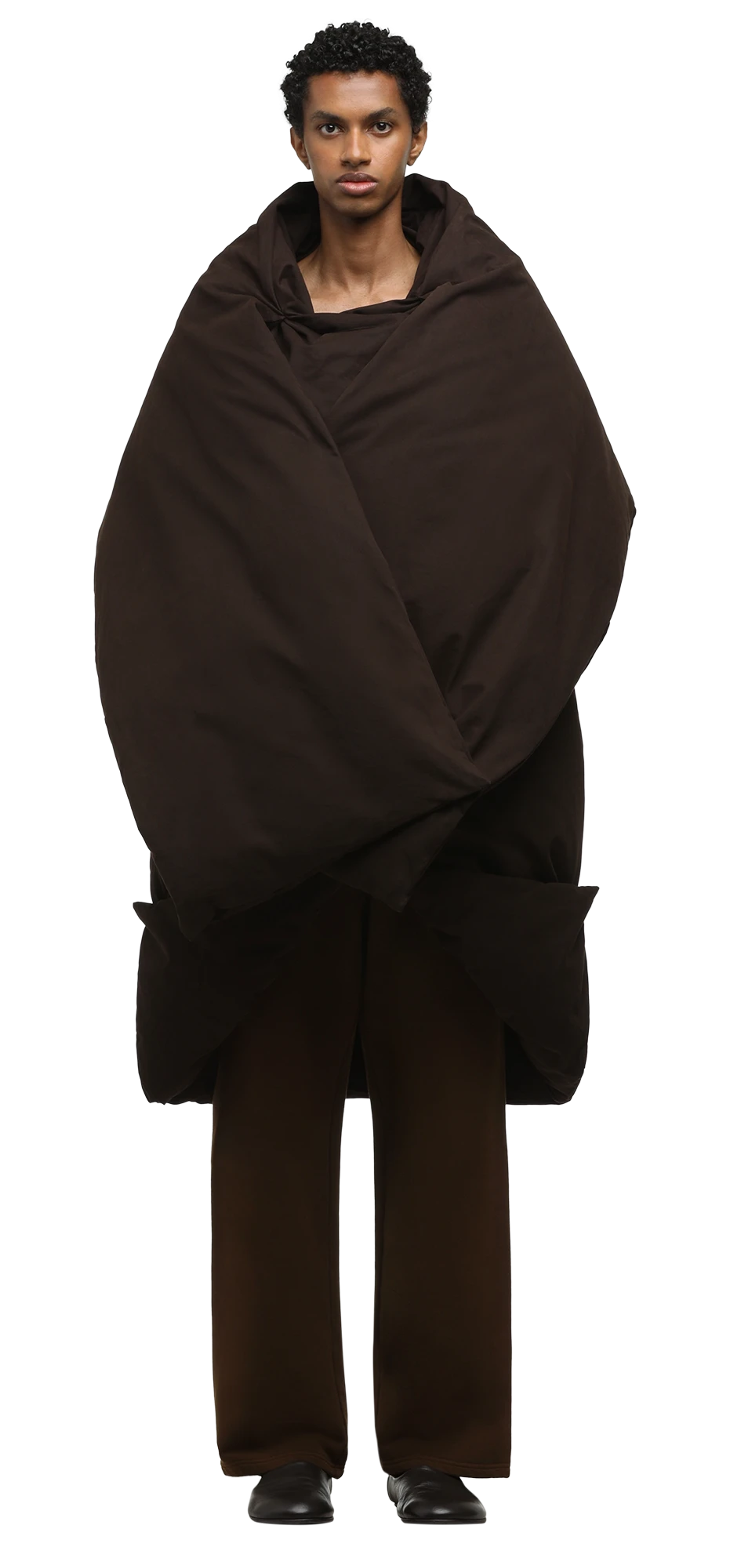 doona-coat-dark-brown character front view