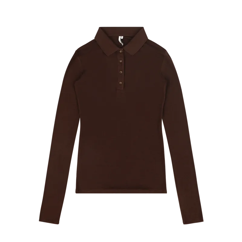 ls-polo-saddlewood garment view