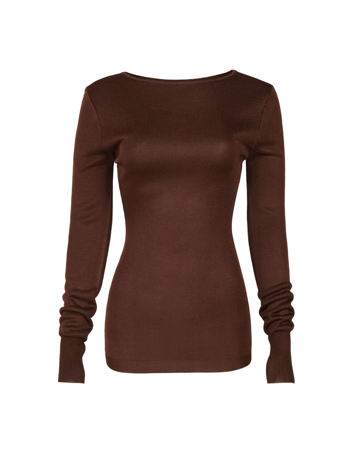 LS Boat Neck Top Chocolate - Image 3