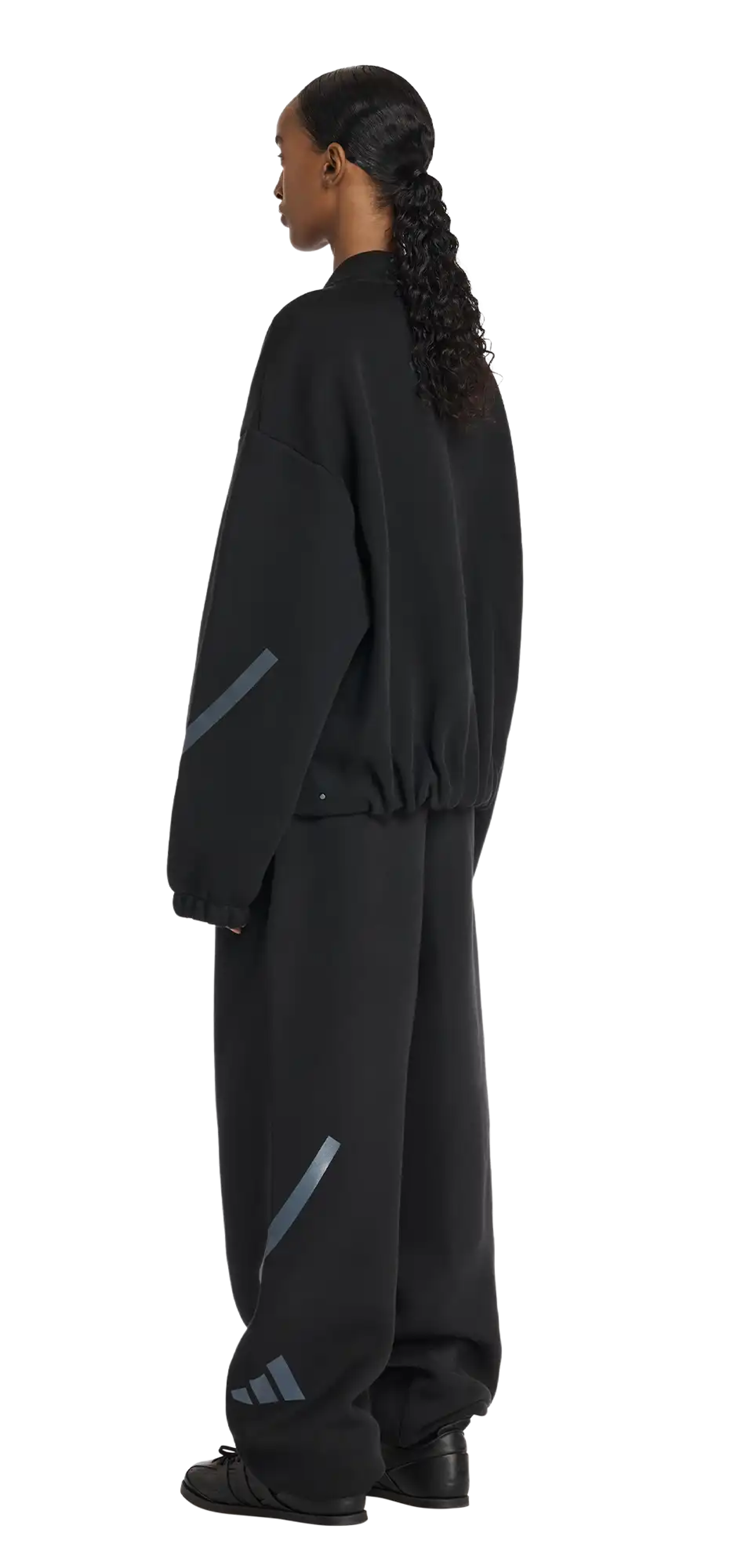 z.n.e. full zip knit black - entire studios