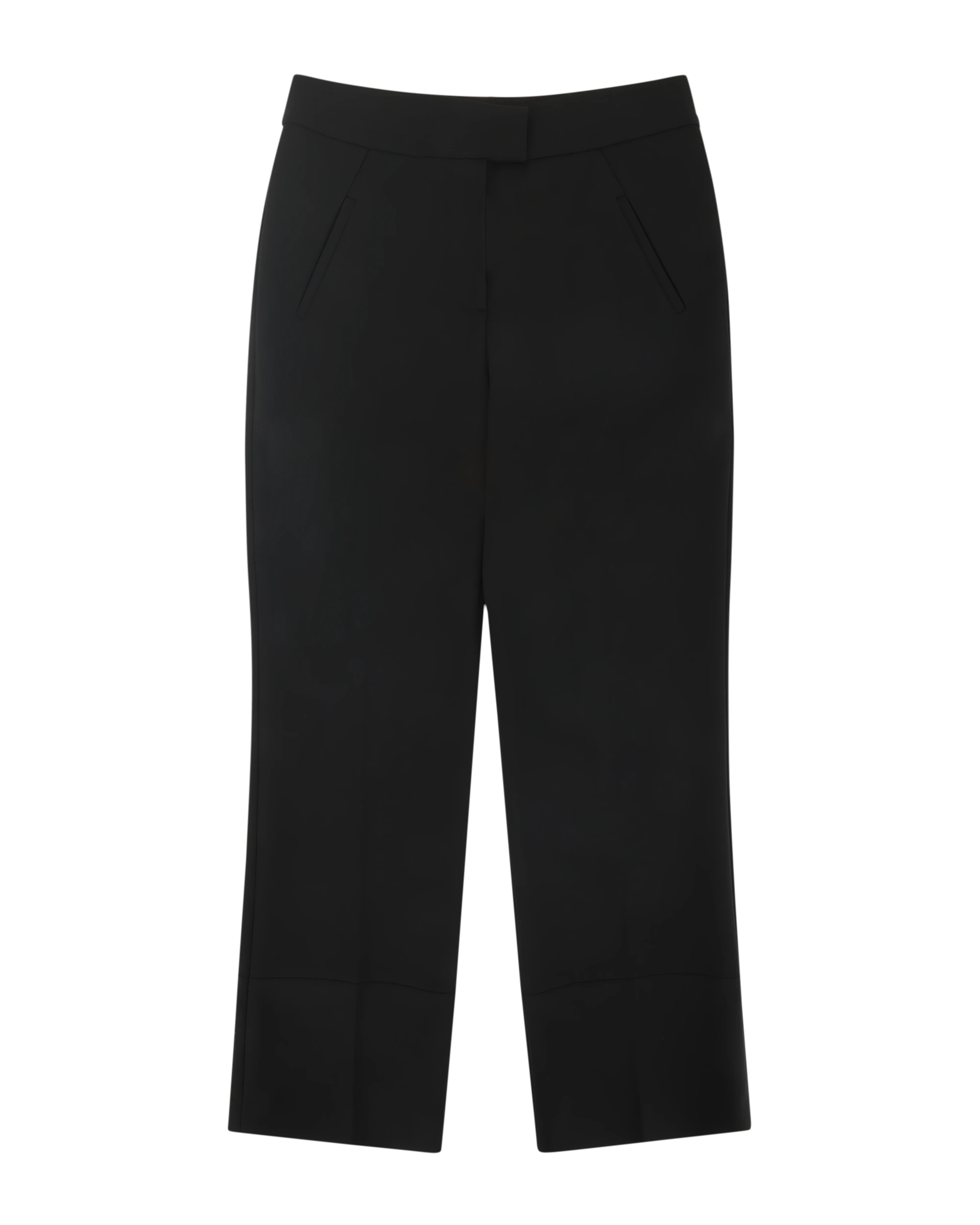 Step Hem Pants Black Wool - Image 1