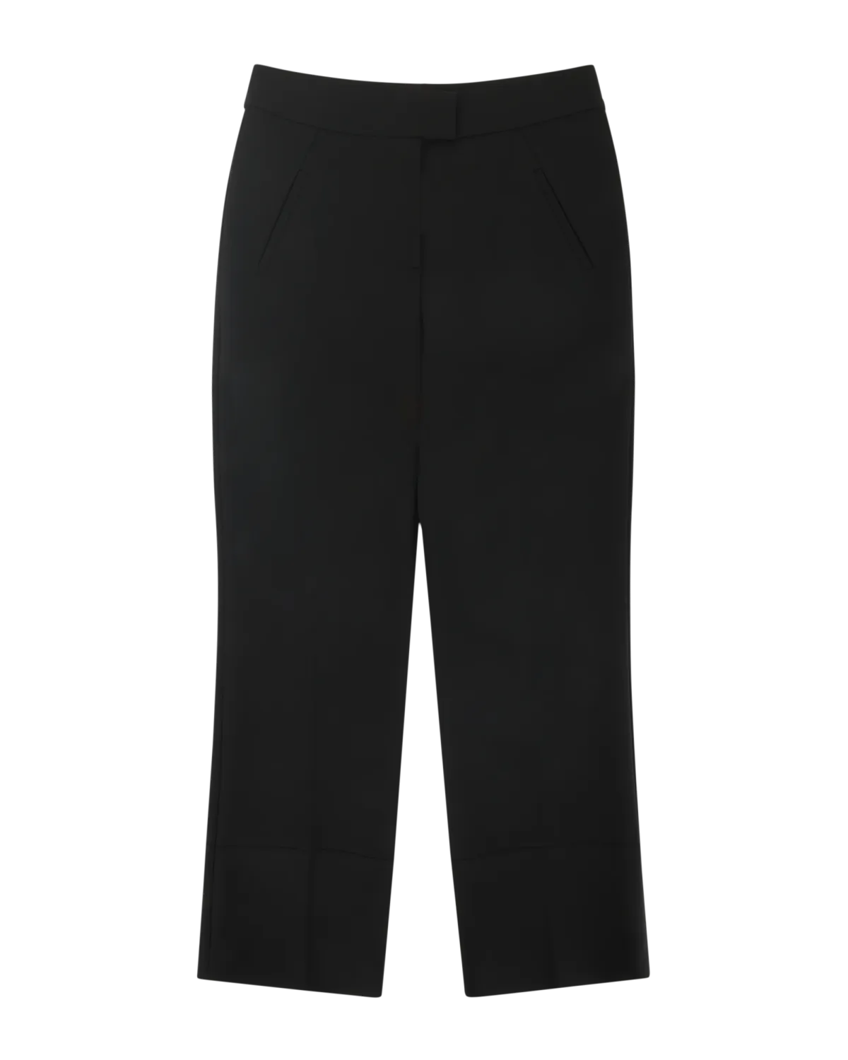 Step Hem Pants Black Wool - Image 2