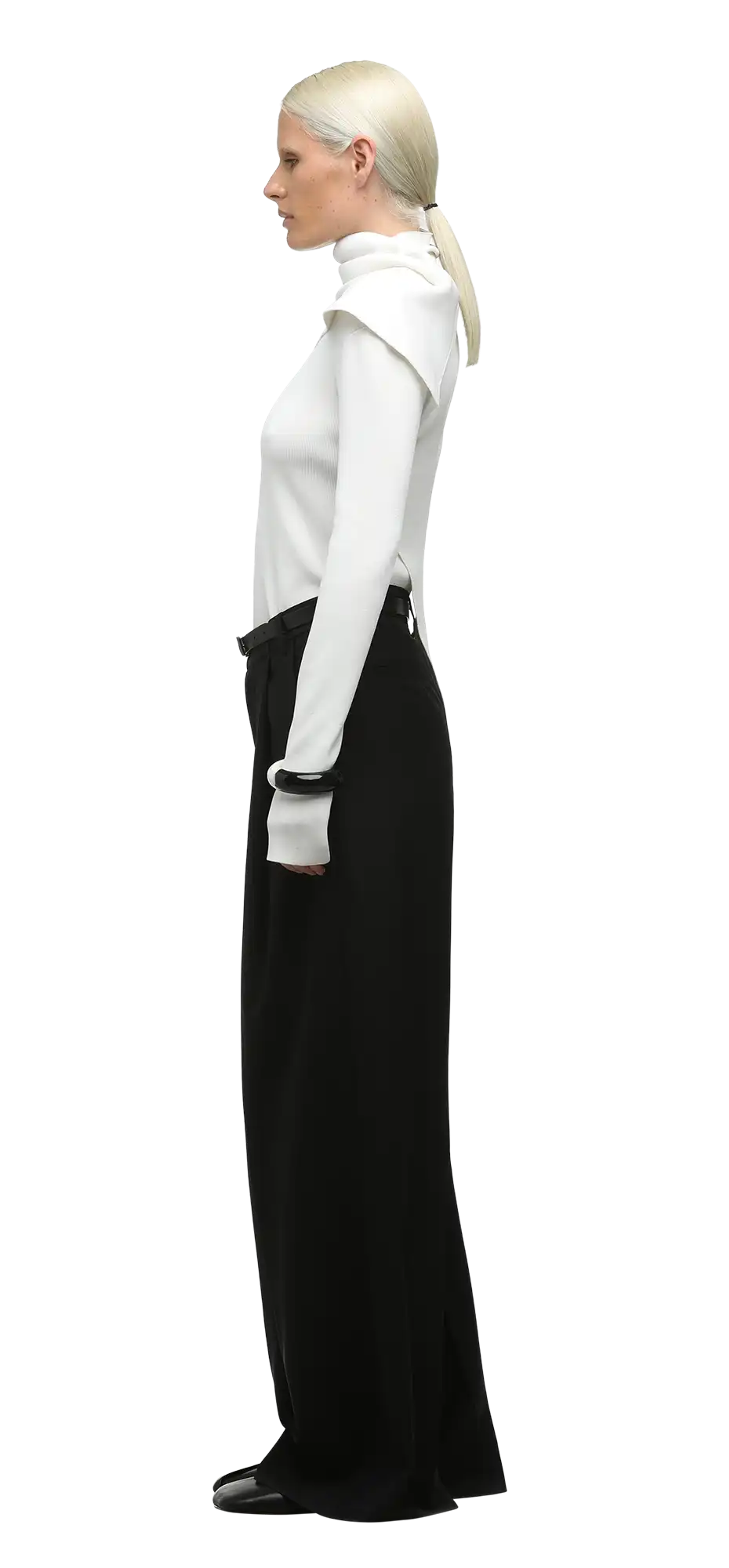 wide pleated trouser black - entire studios