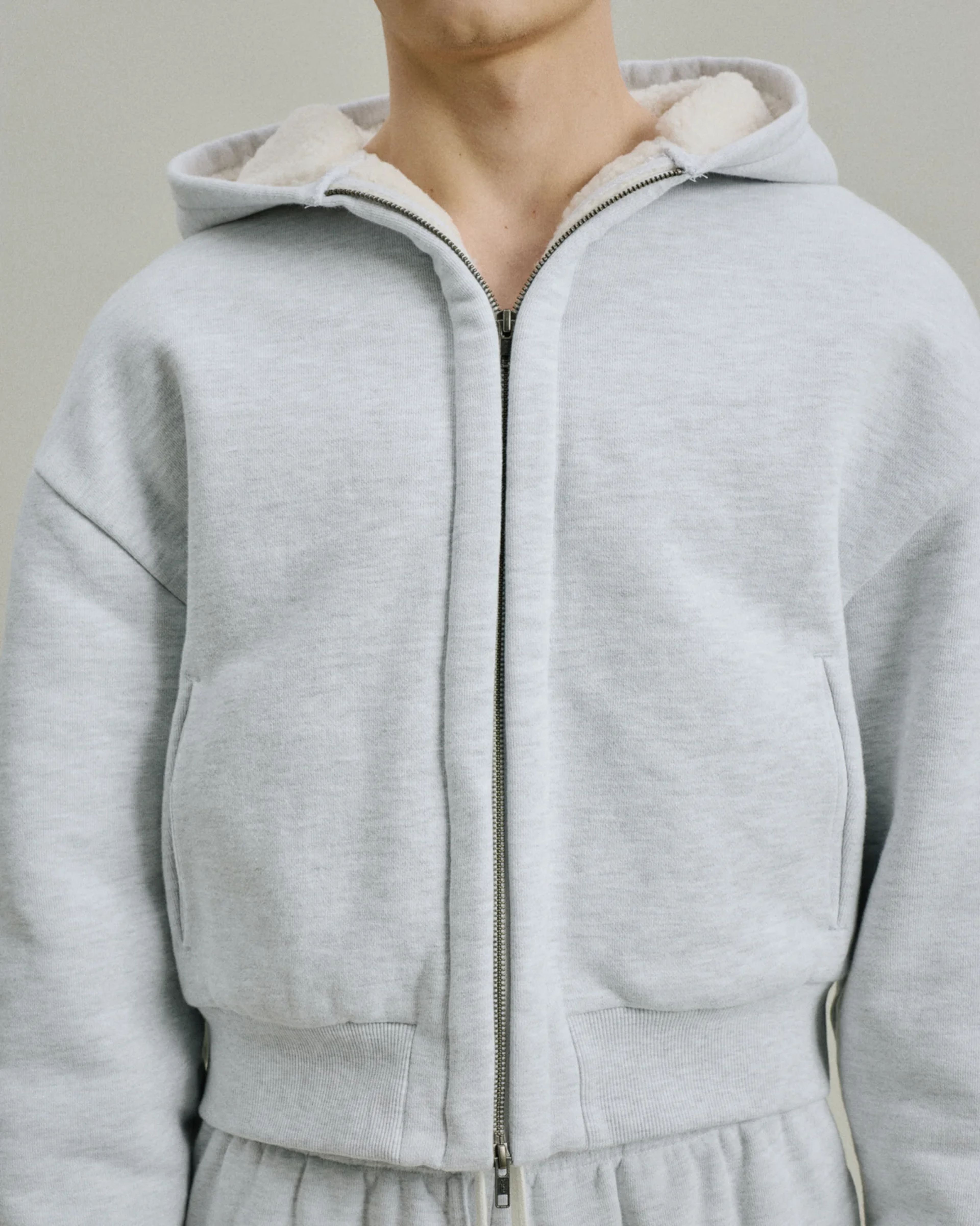 Sherpa Hood Heather Grey - Image 3