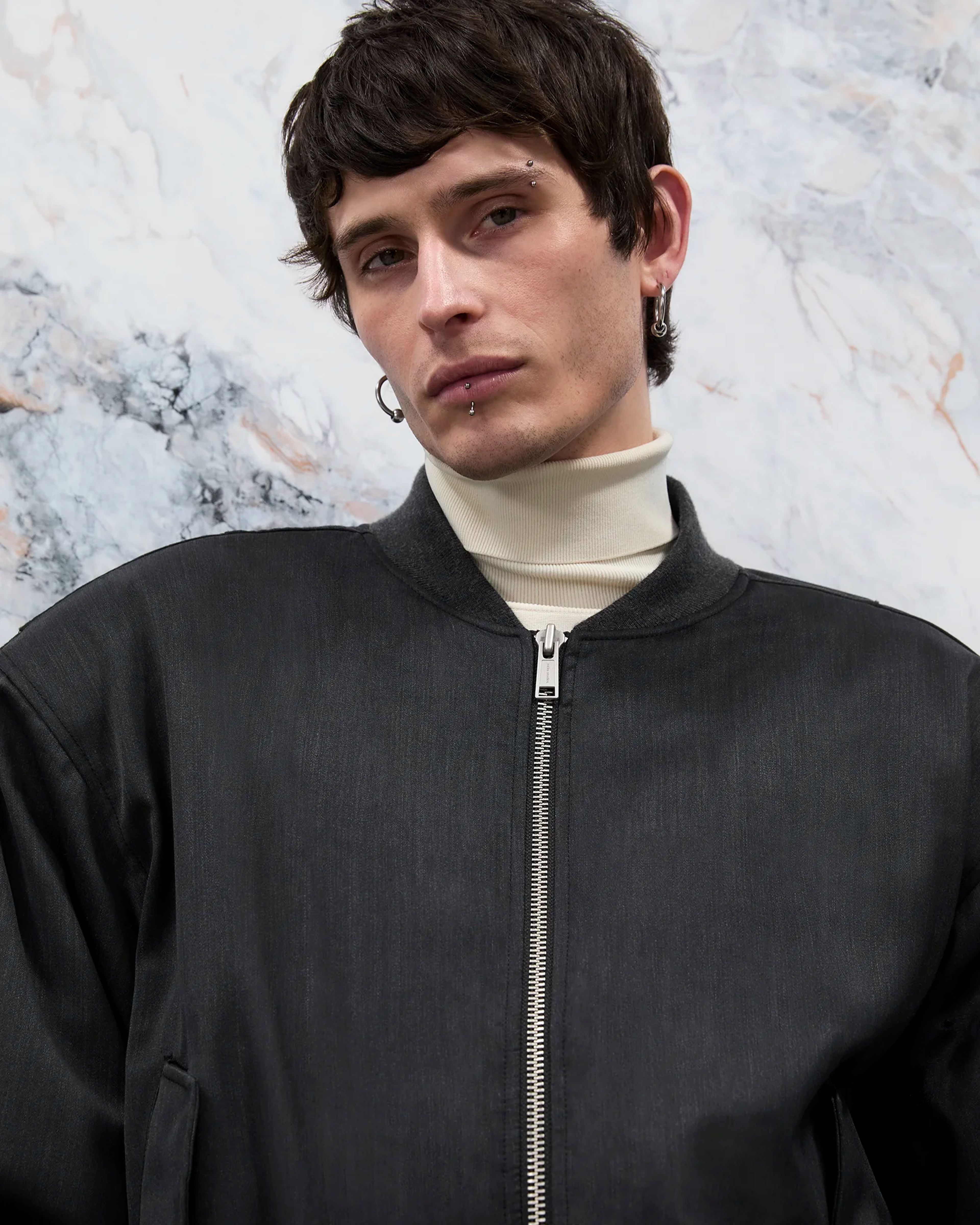 Cropped Broad Bomber Suiting Grey - Image 1