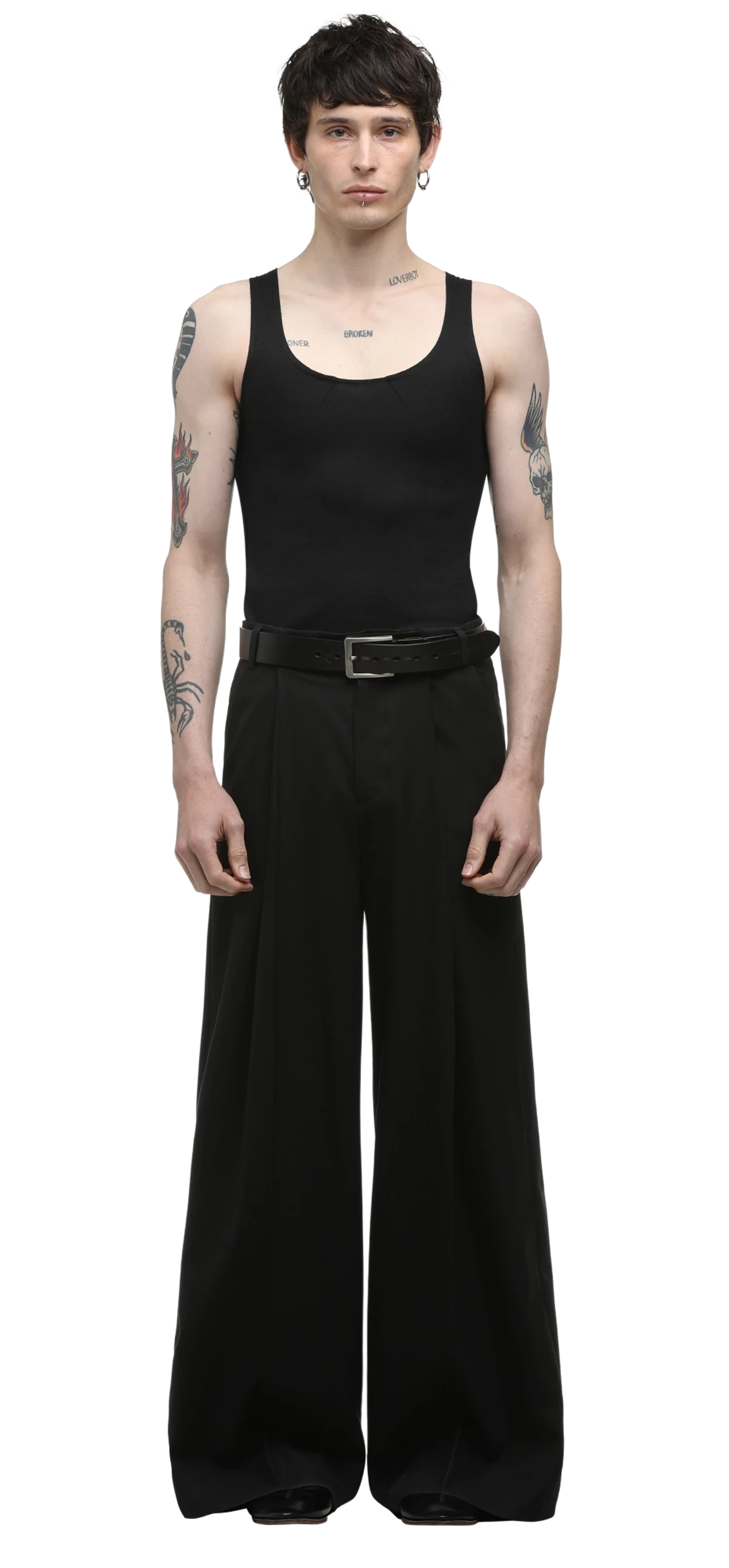 stretch-wool-tank-black character front view