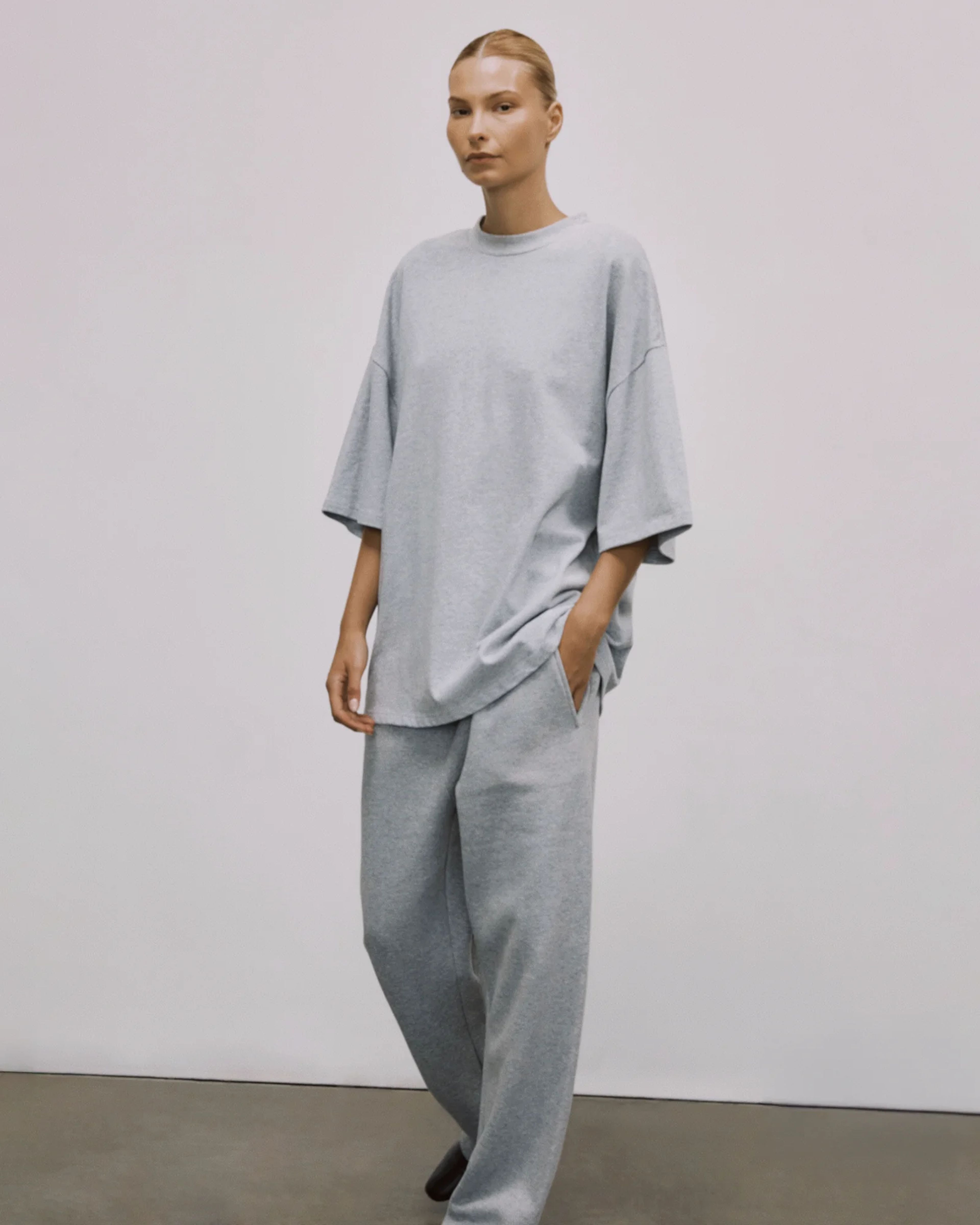 Heavy Boxy Tee Grey Marle - Image 2