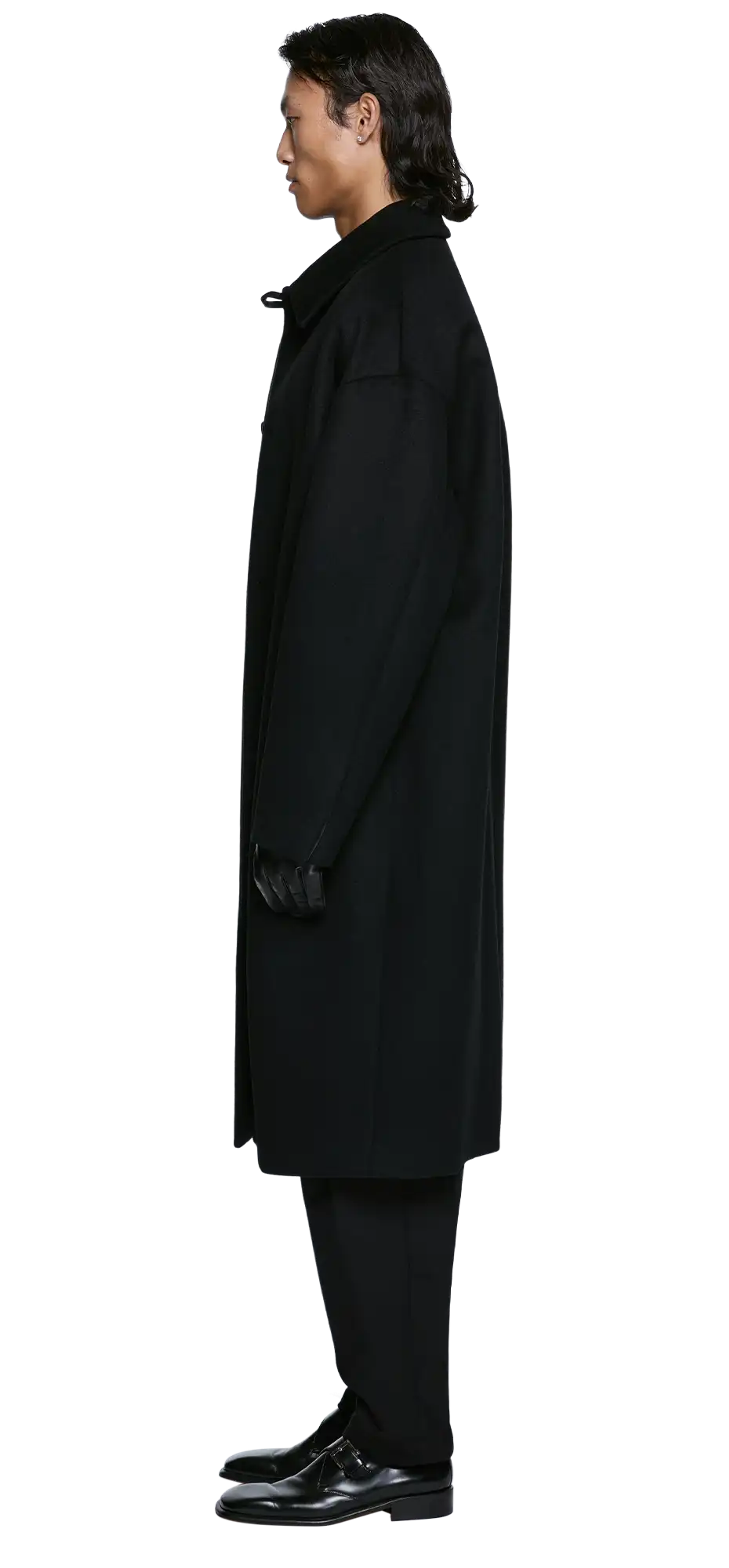 arcform-coat-black-wool character left view