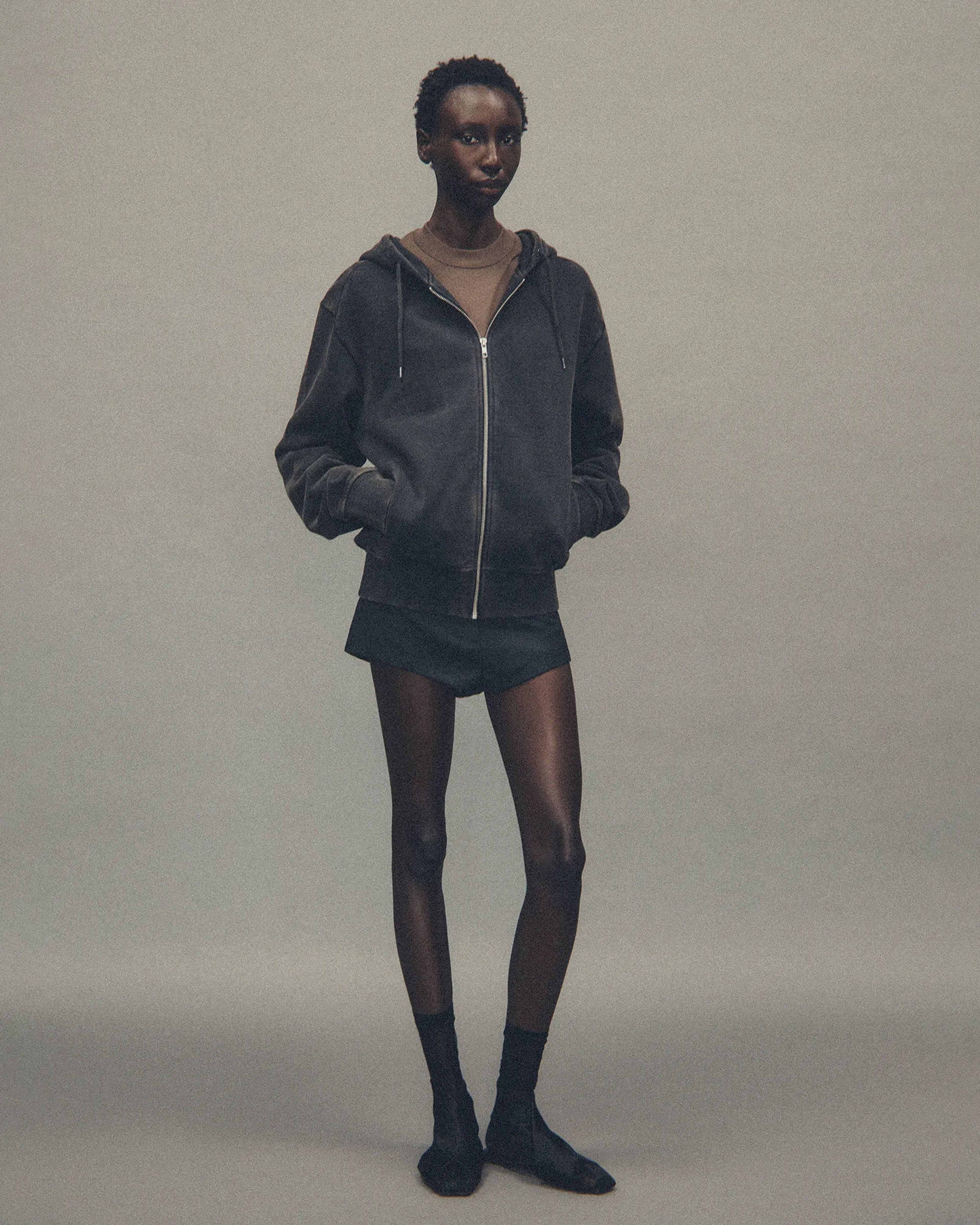 Slim Zip Up Washed Black - Image 2