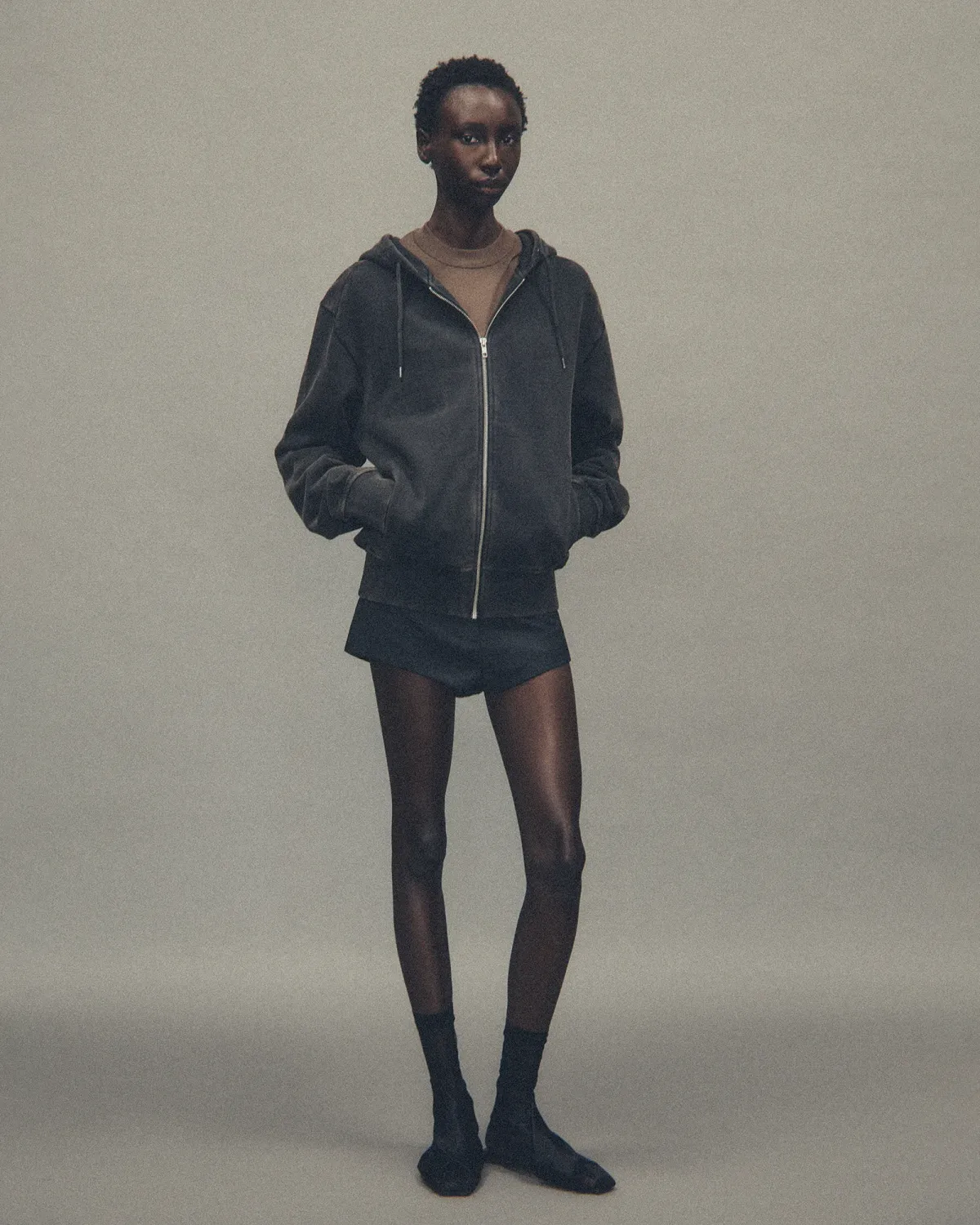 Slim Zip Up Washed Black - Image 2