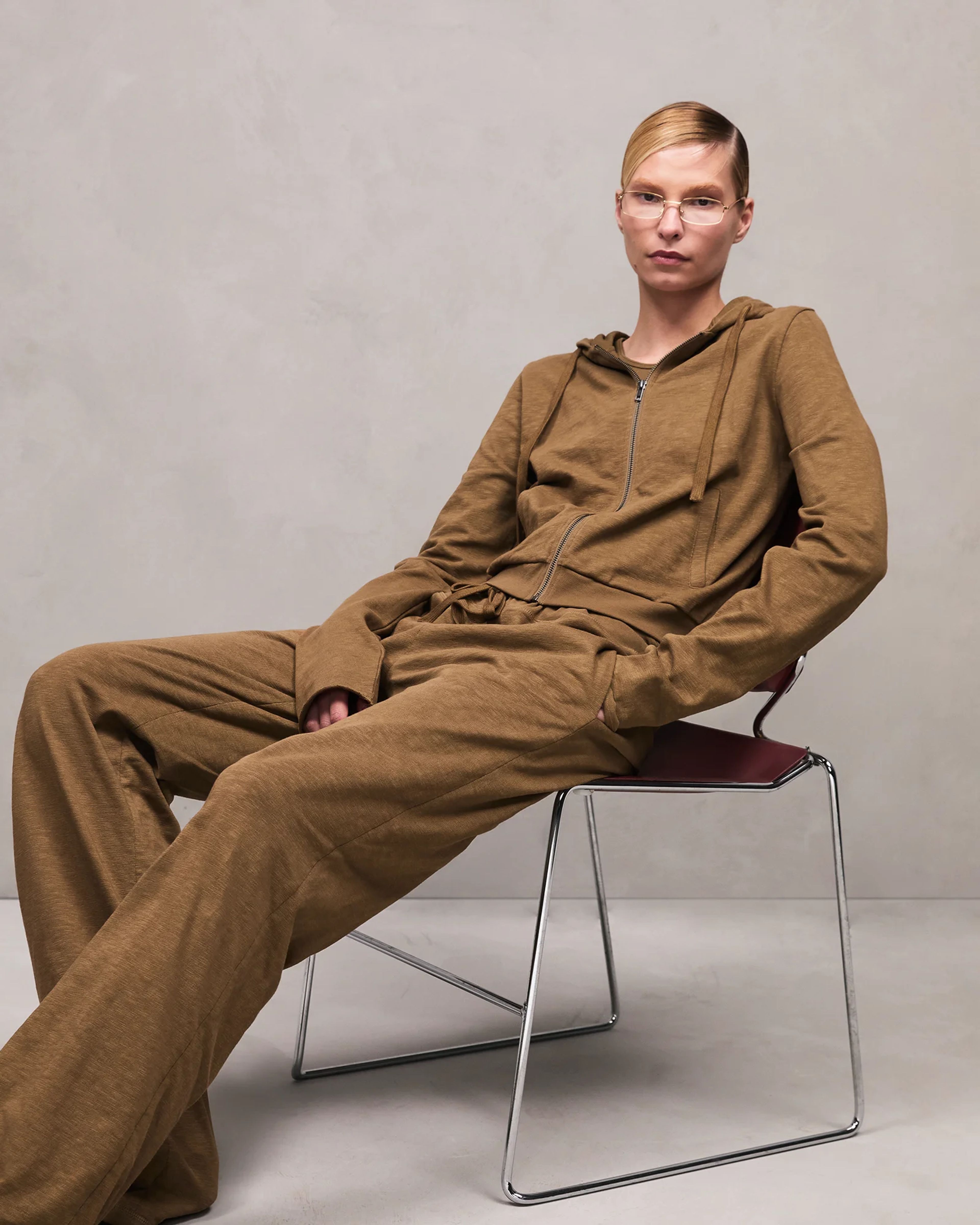 Lightweight Cropped Zip Up Dune - Image 2