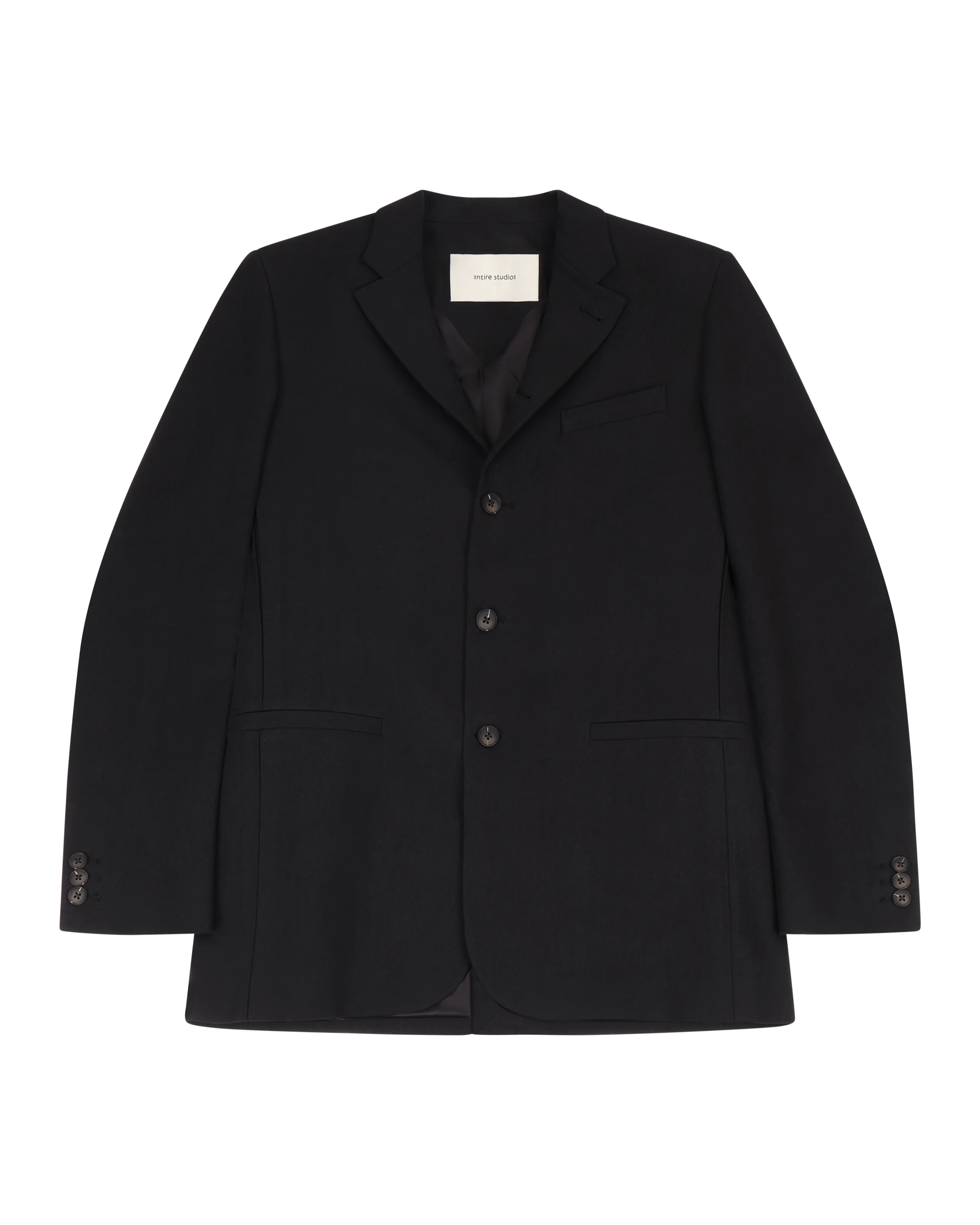 Simple Breasted Blazer Black Linen - Image 4