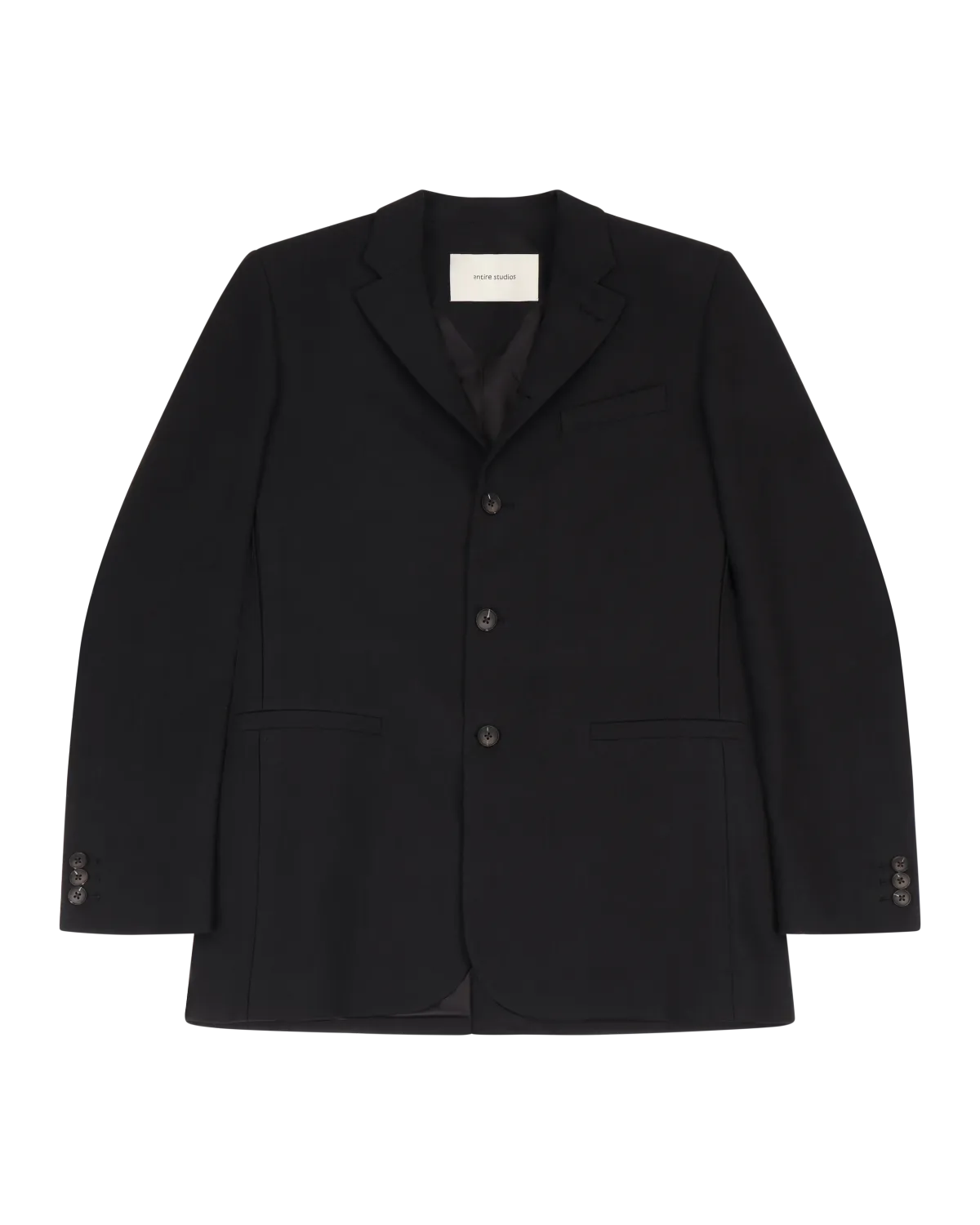 Simple Breasted Blazer Black Linen - Image 4