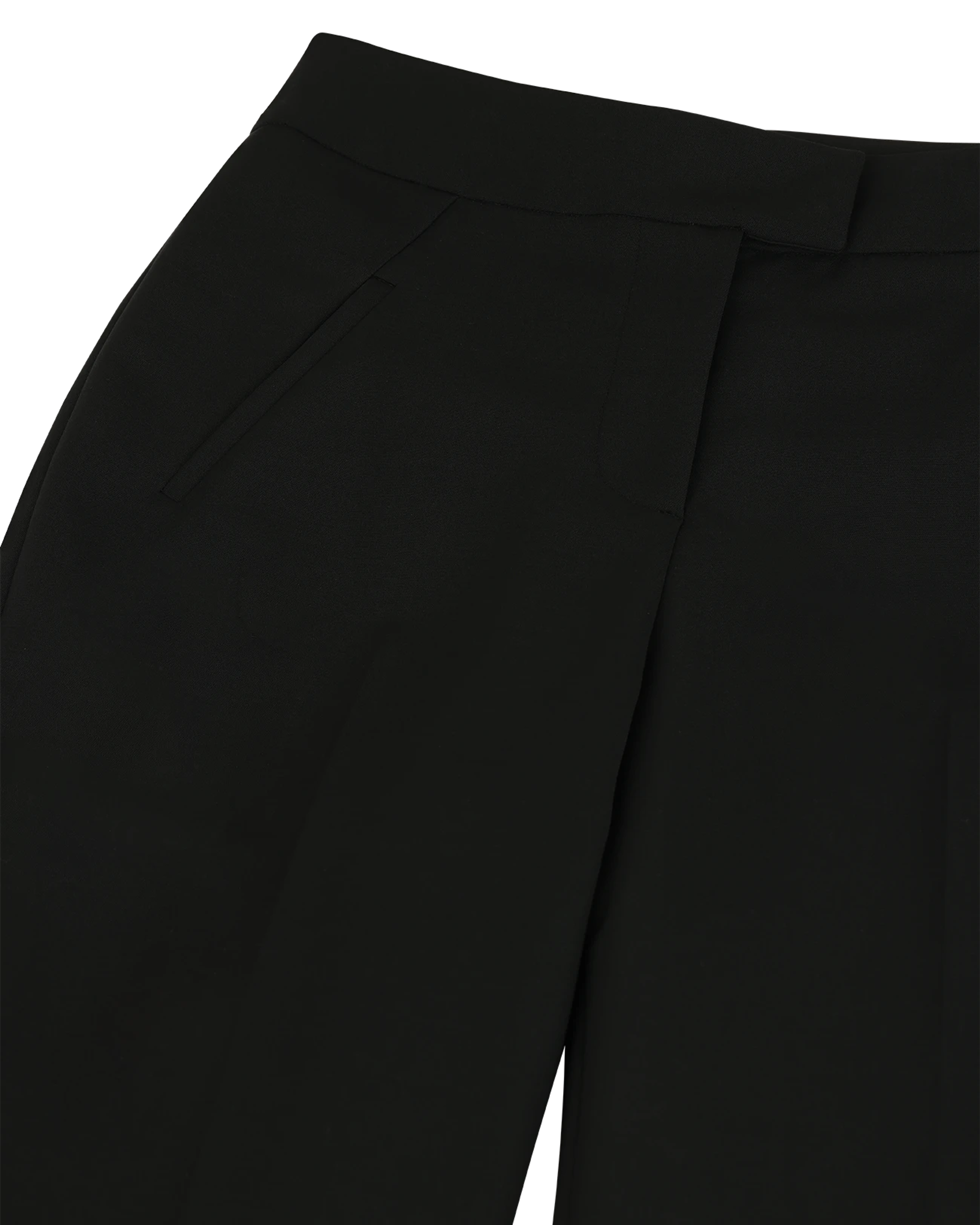 Step Hem Pants Black Wool - Image 3