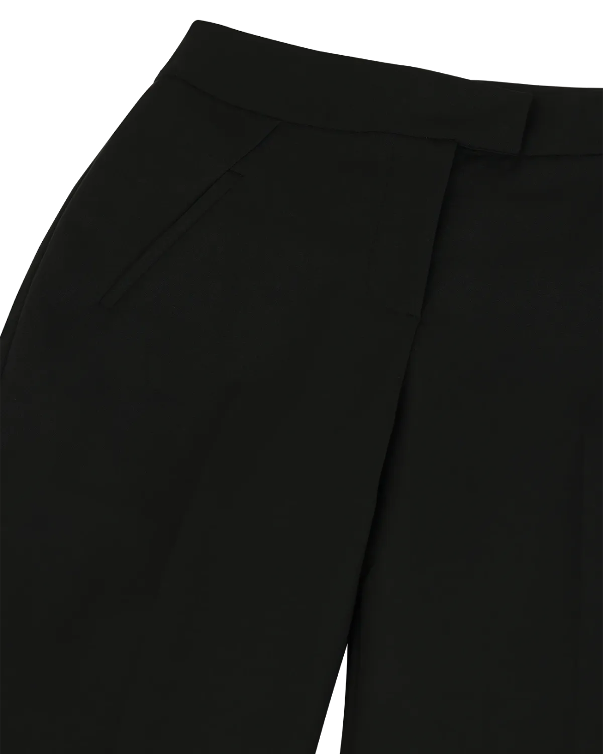 Step Hem Pants Black Wool - Image 4