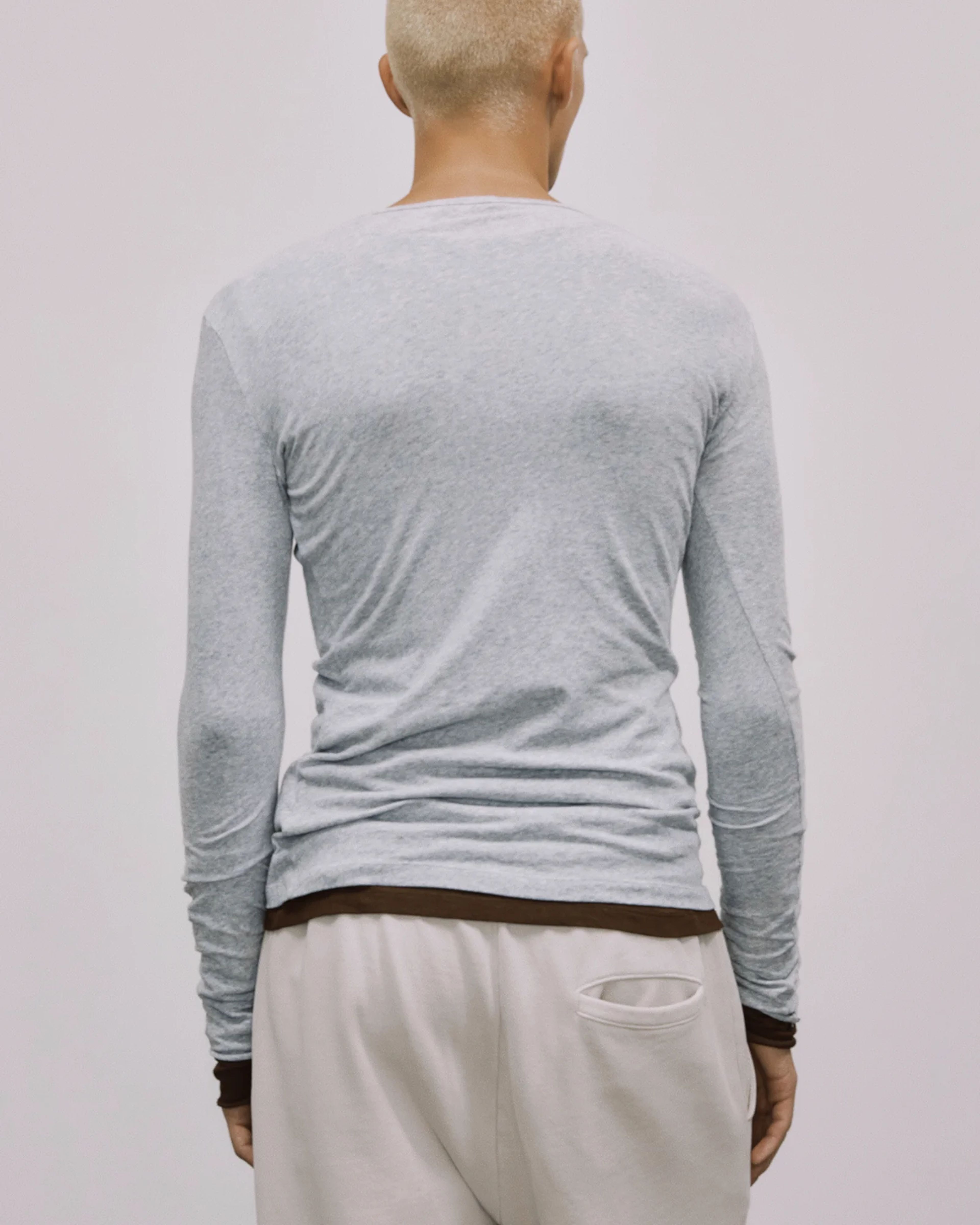 Sheer Long Sleeve Grey Marle - Image 6