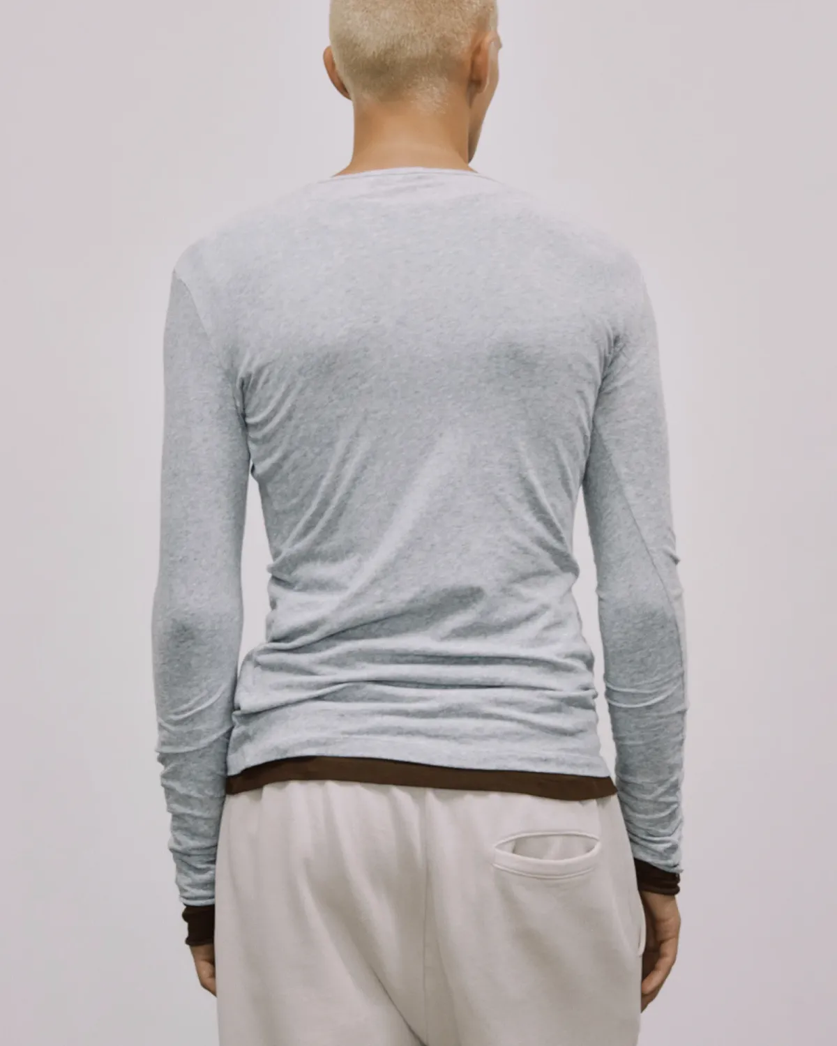 Sheer Long Sleeve Grey Marle - Image 6