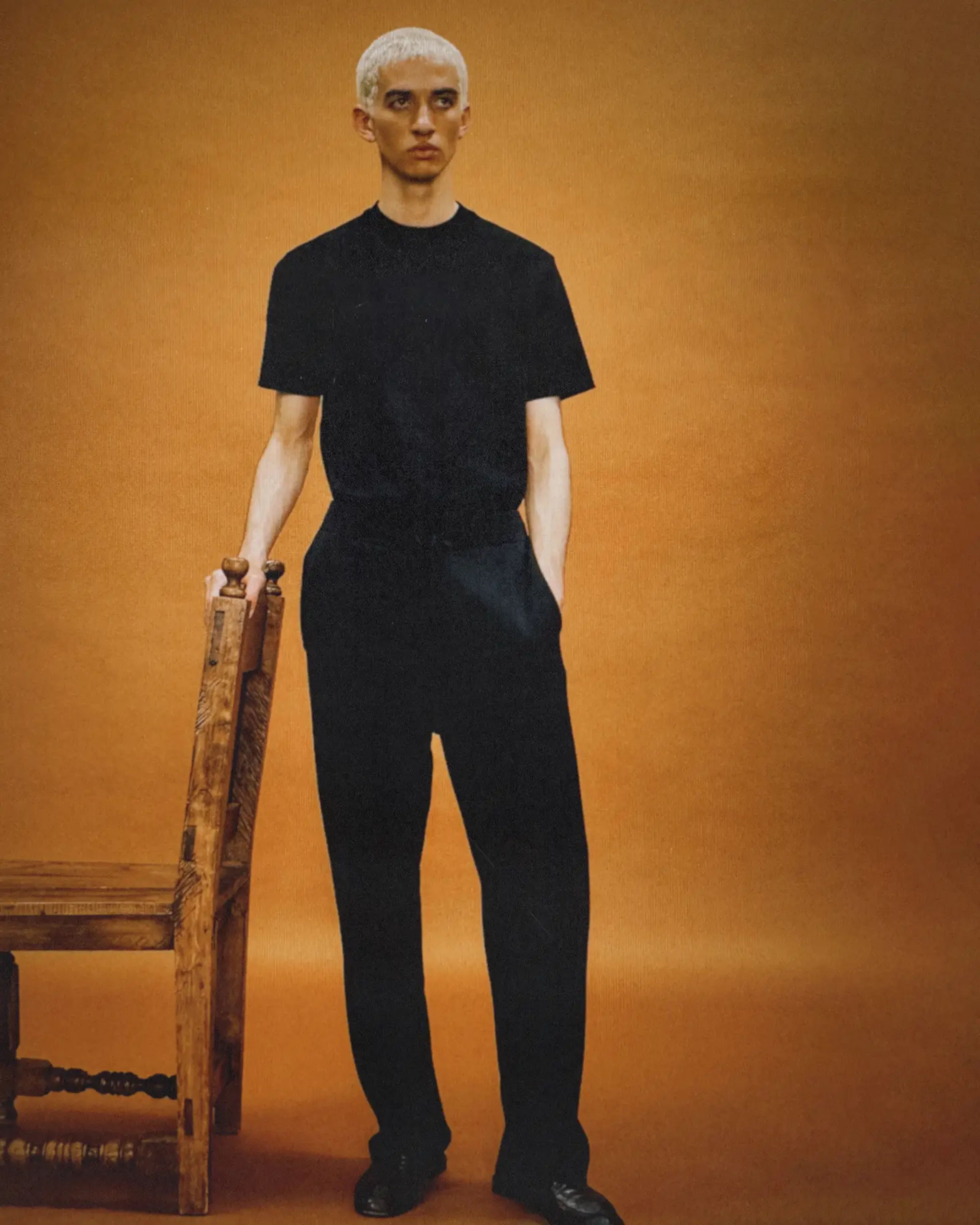 Straight Leg Knit Pant Black - Image 1