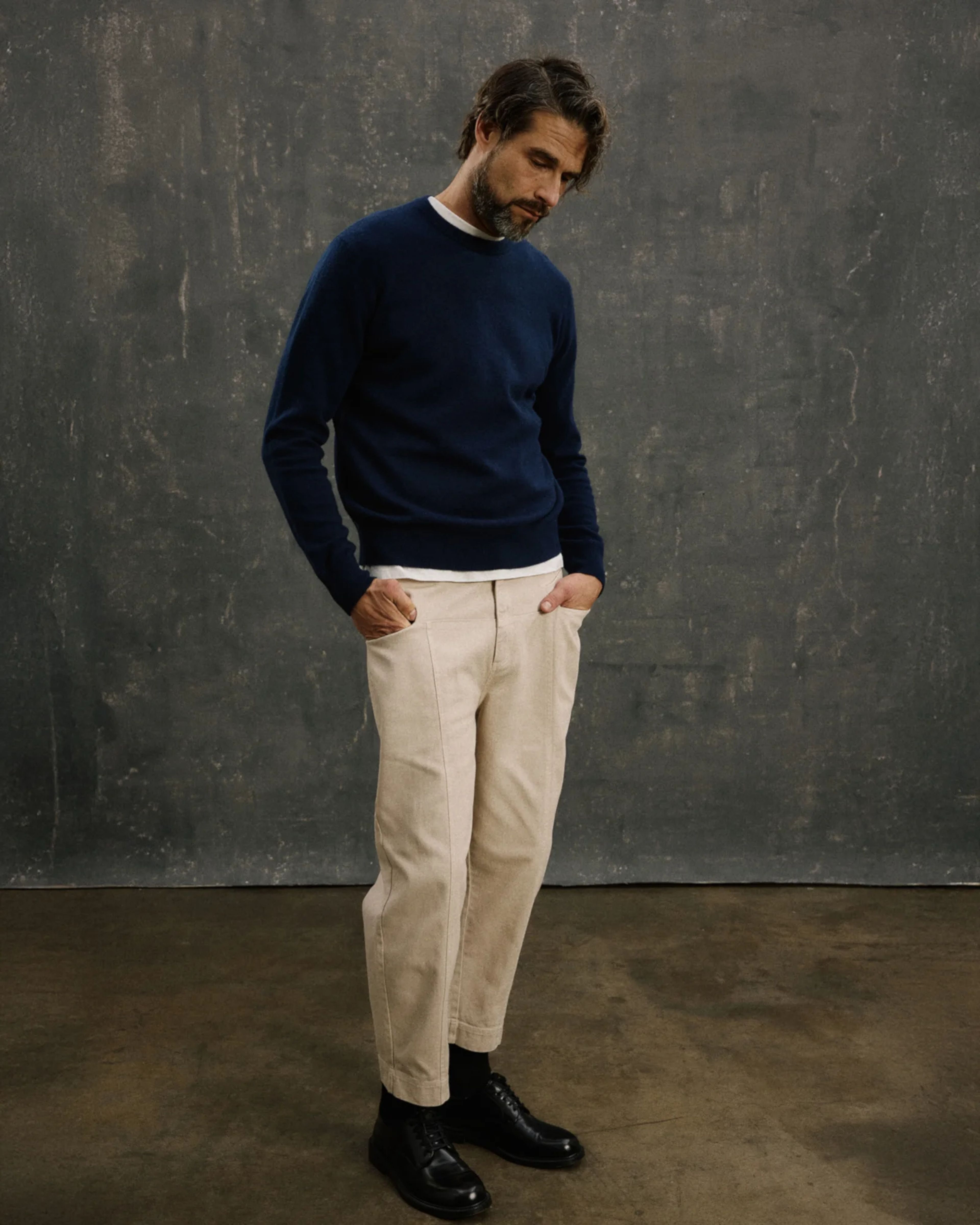 Knit Cashmere Crewneck Navy - Image 2