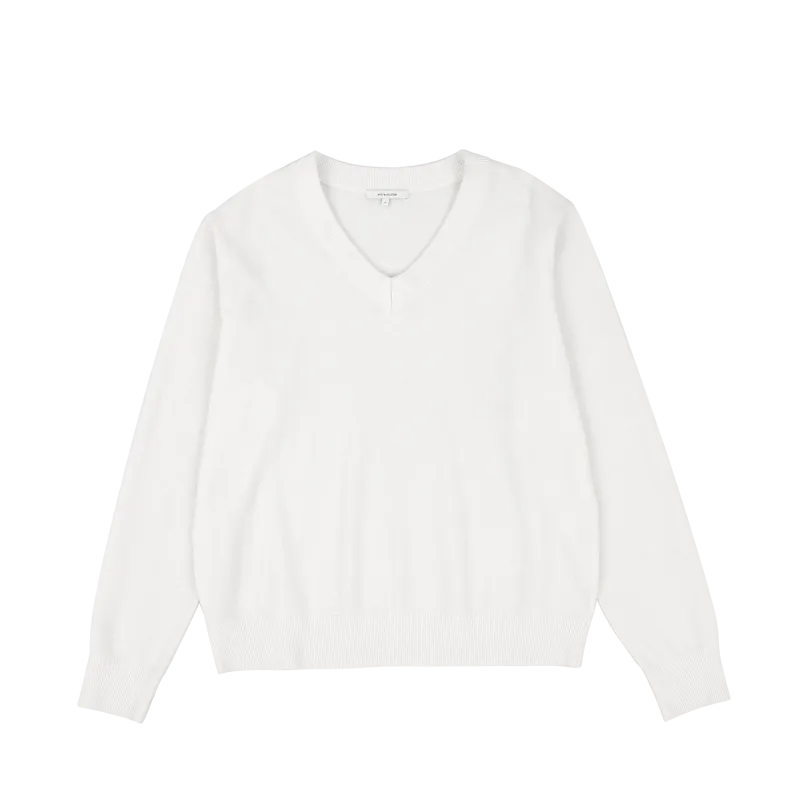 knit-v-neck-bone garment view