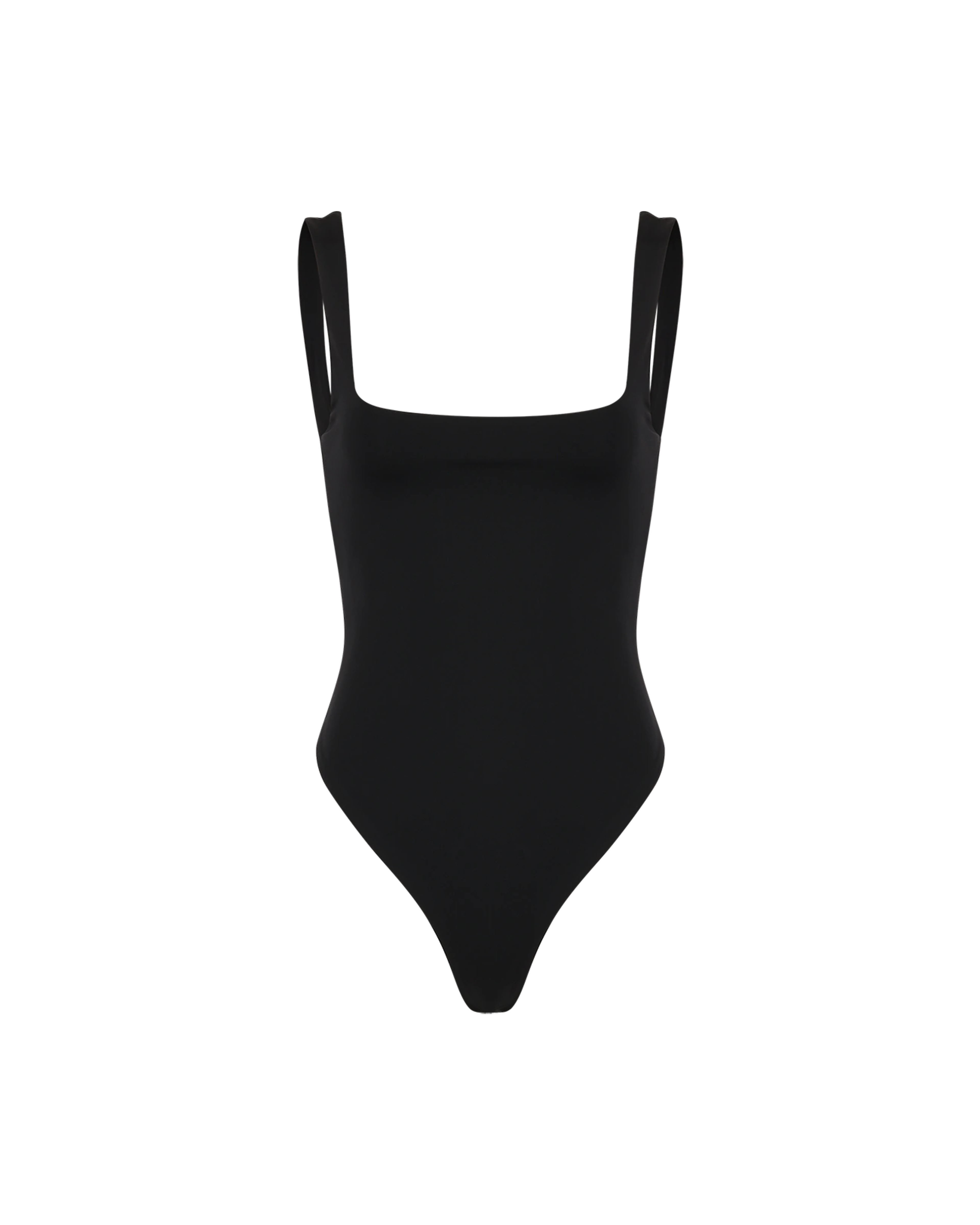 Square Neck Bodysuit Nylon Spandex Soot - Image 1