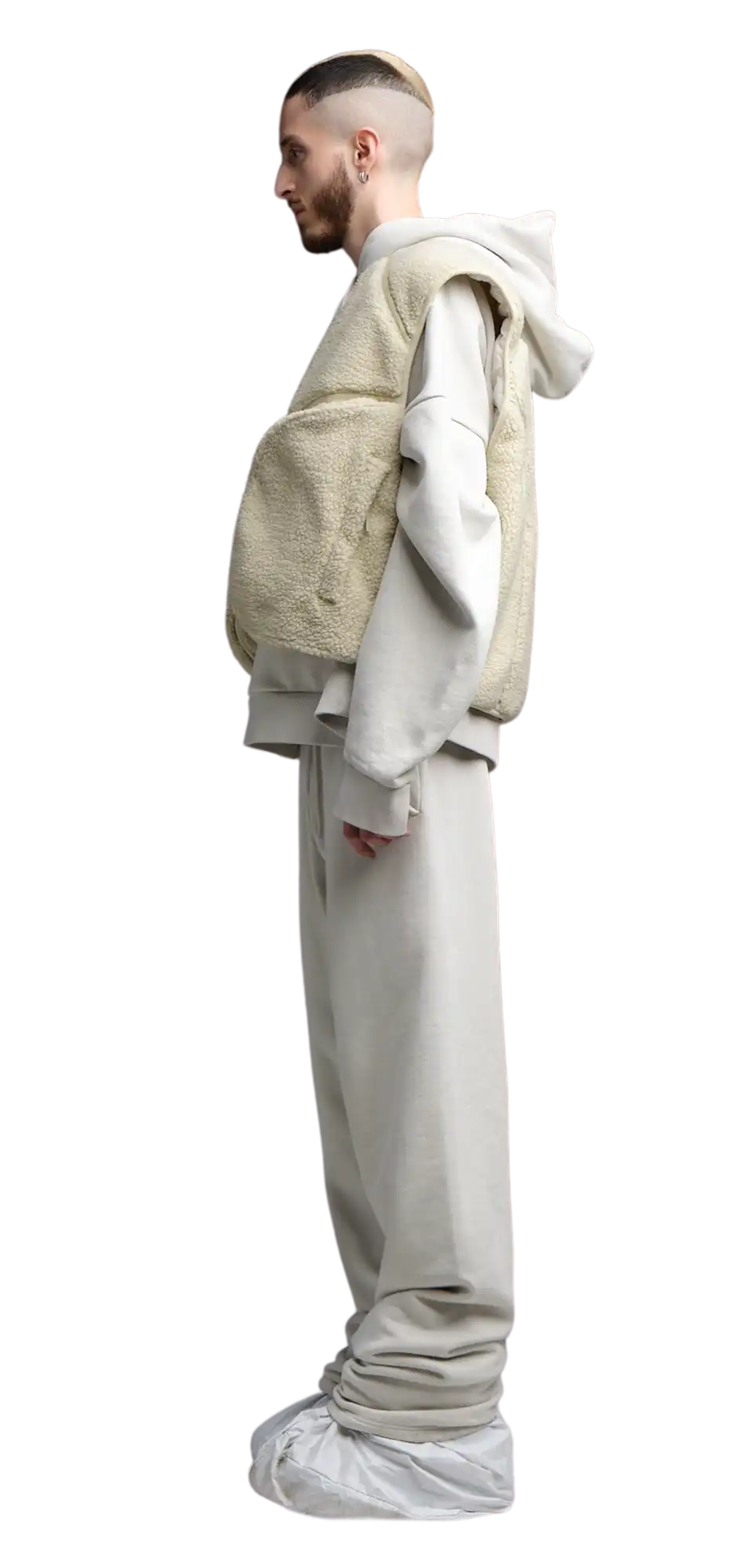 fluffy-vest-dune character left view