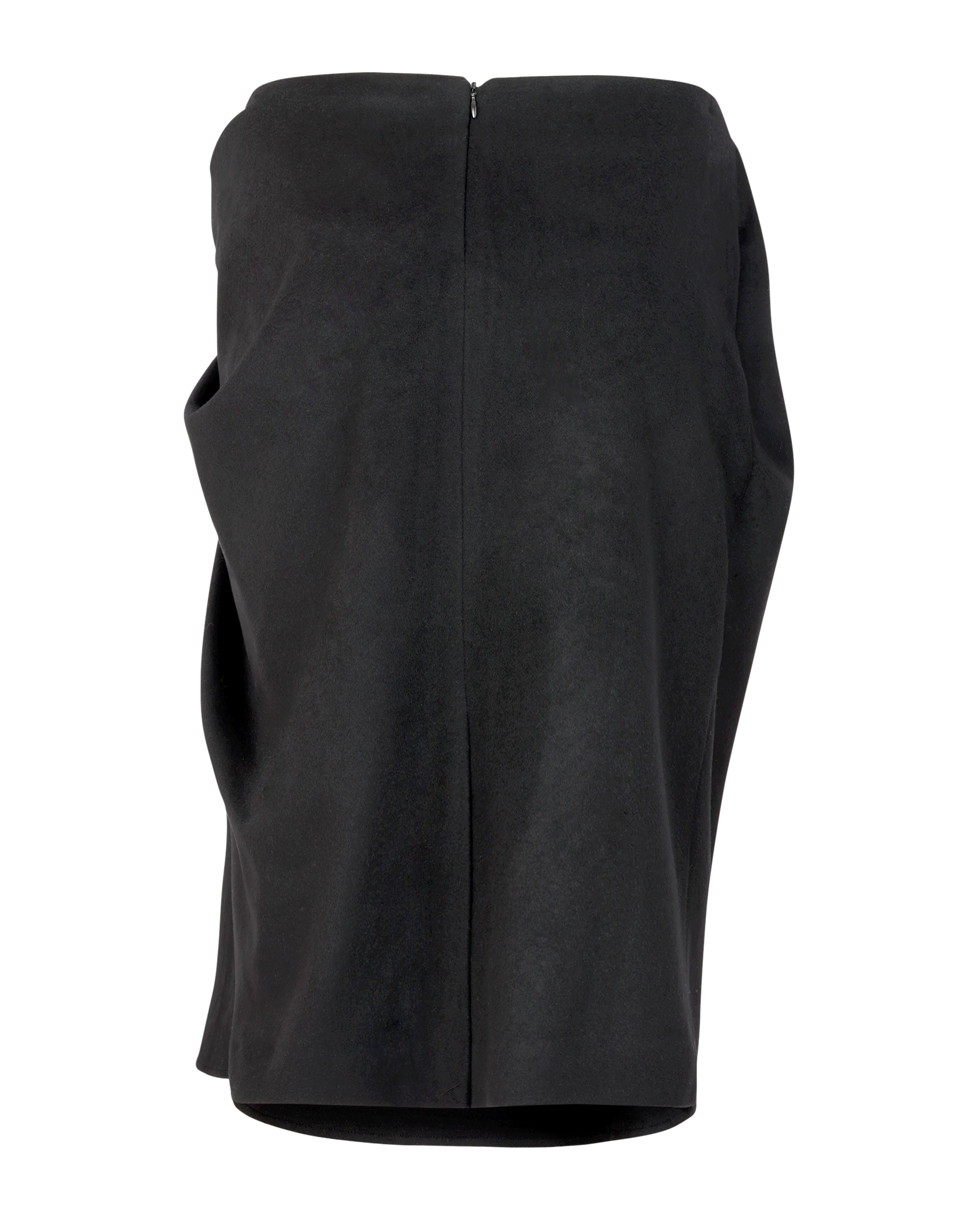 Crease Skirt Black Wool - Image 2