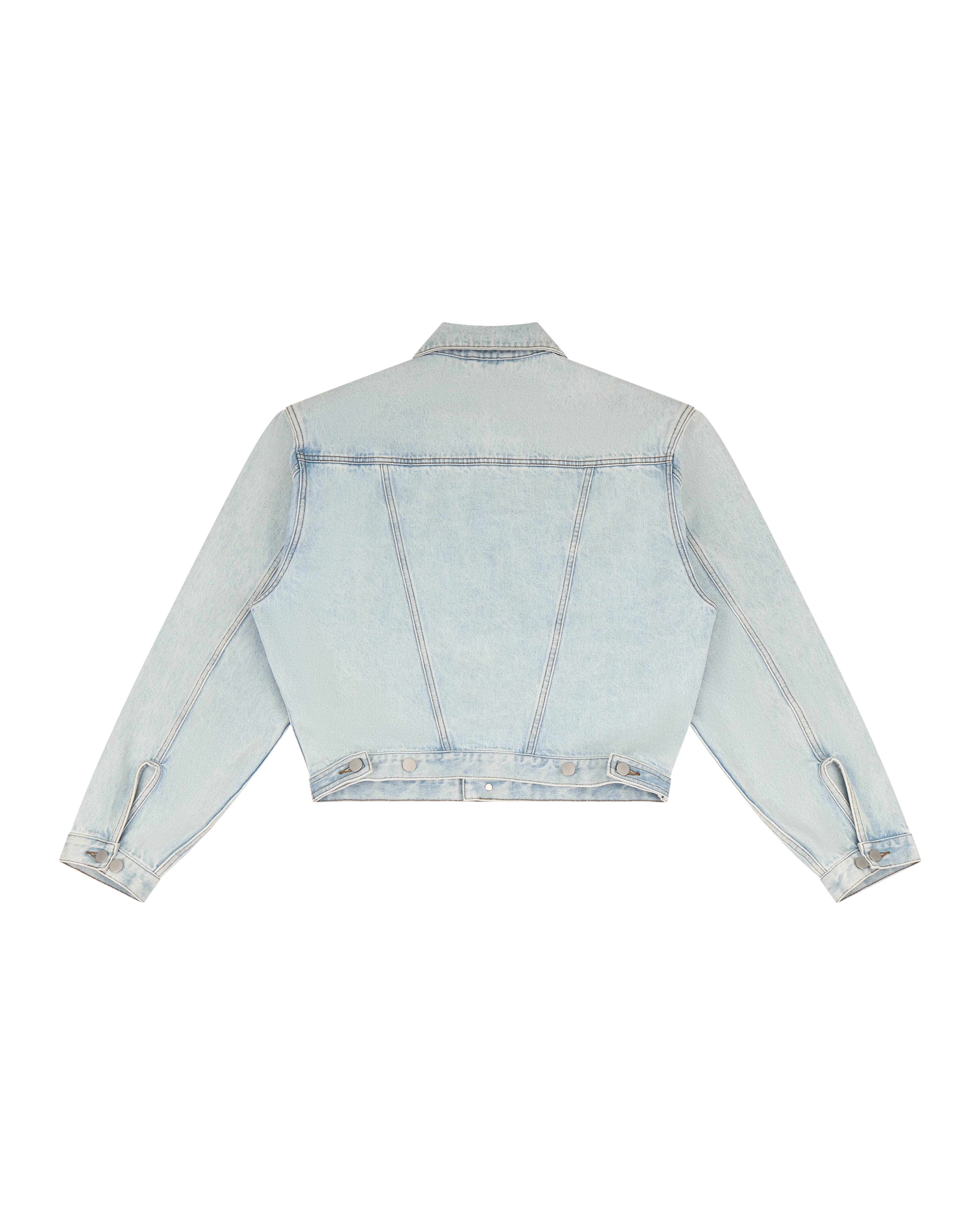 Shrunken Denim Jacket Old Blue - Image 9