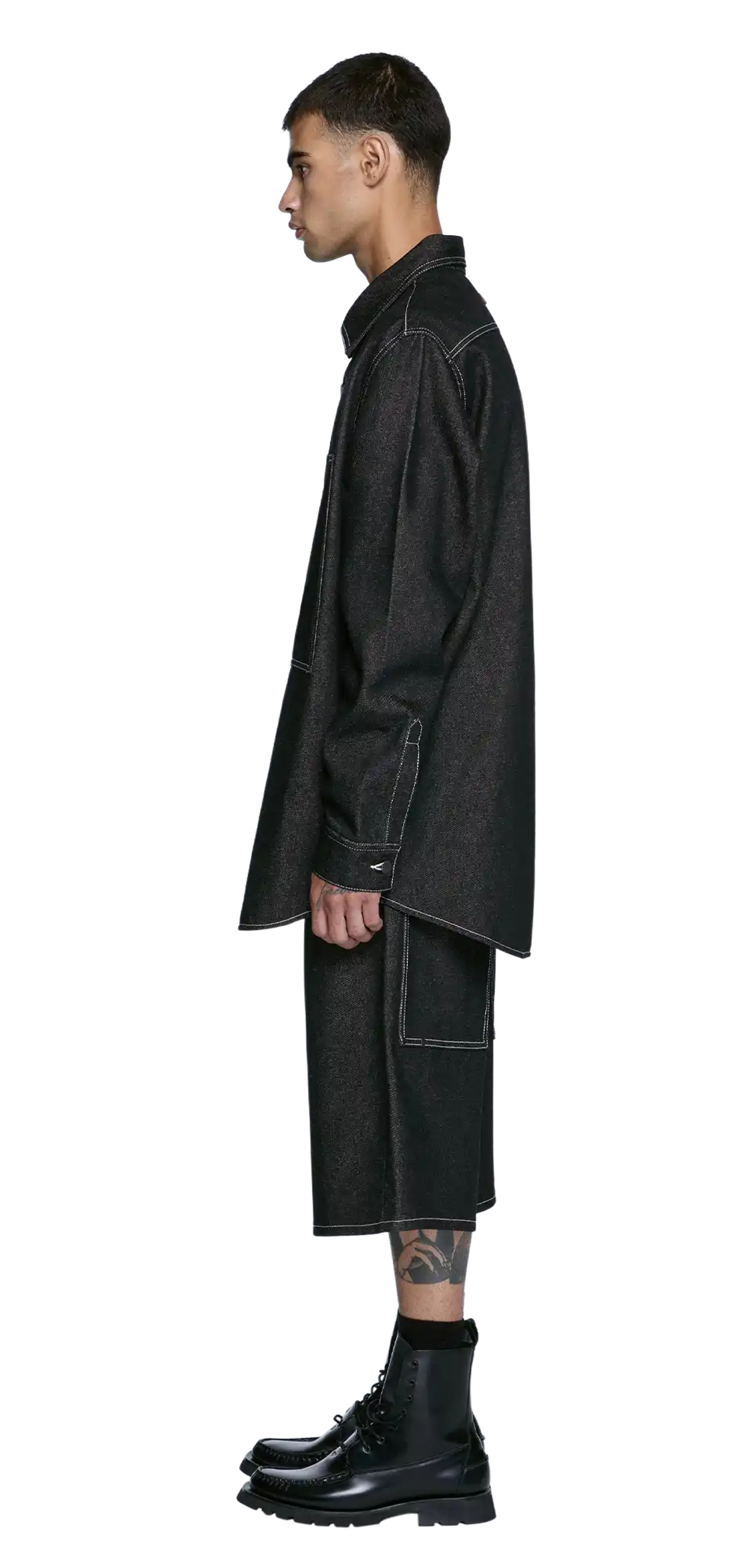 denim-shirt-raw-black character left view