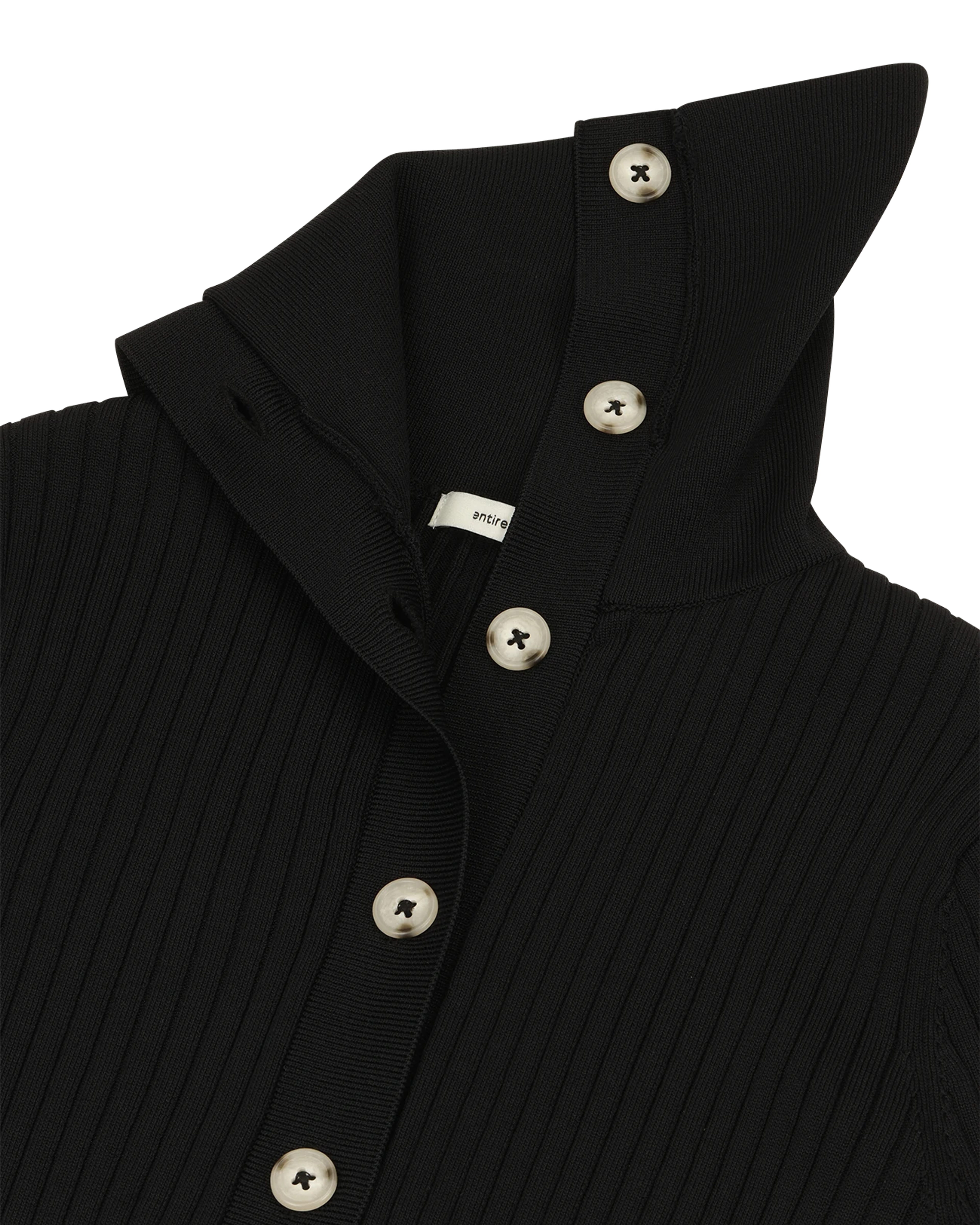 High Neck Henley Black - Image 4