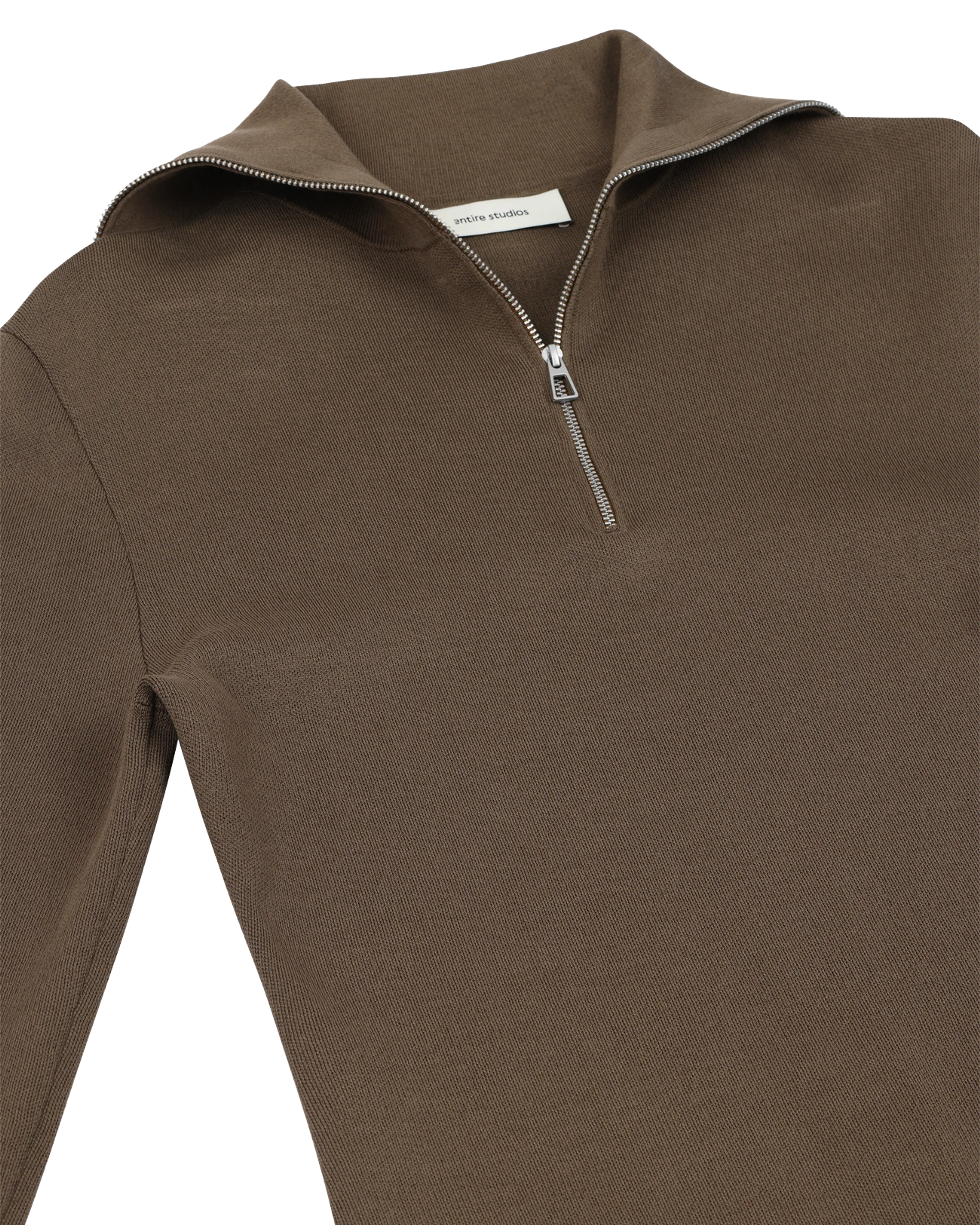 Zip Up Turtleneck Slim Brown - Image 5