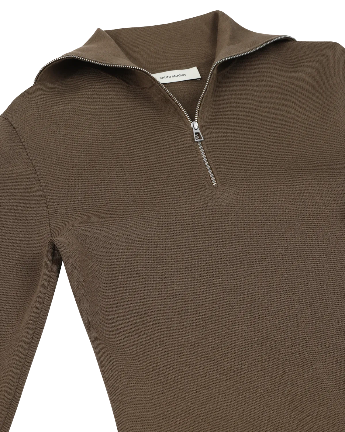 zip up turtleneck slim brown - entire studios