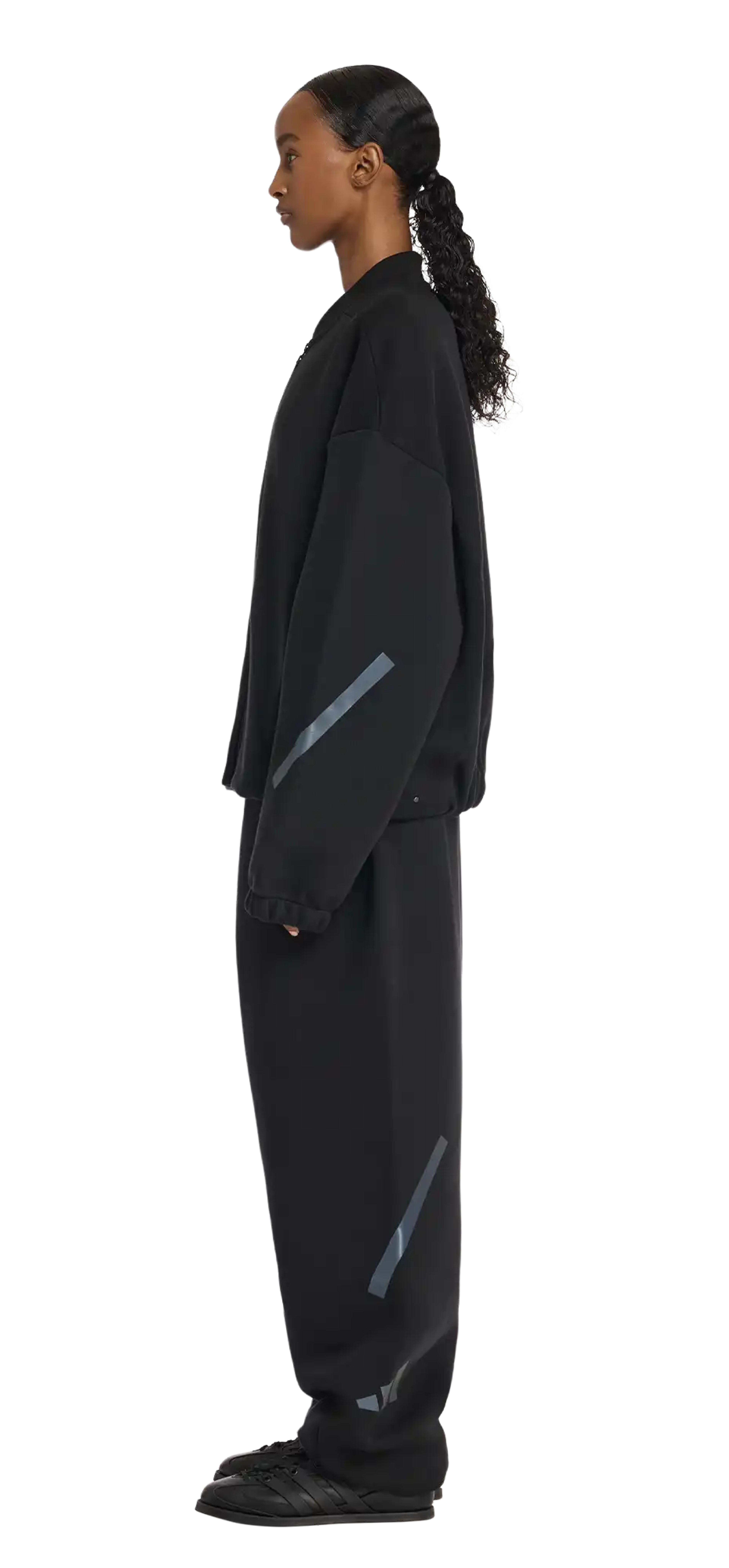 z.n.e. full zip knit black - entire studios
