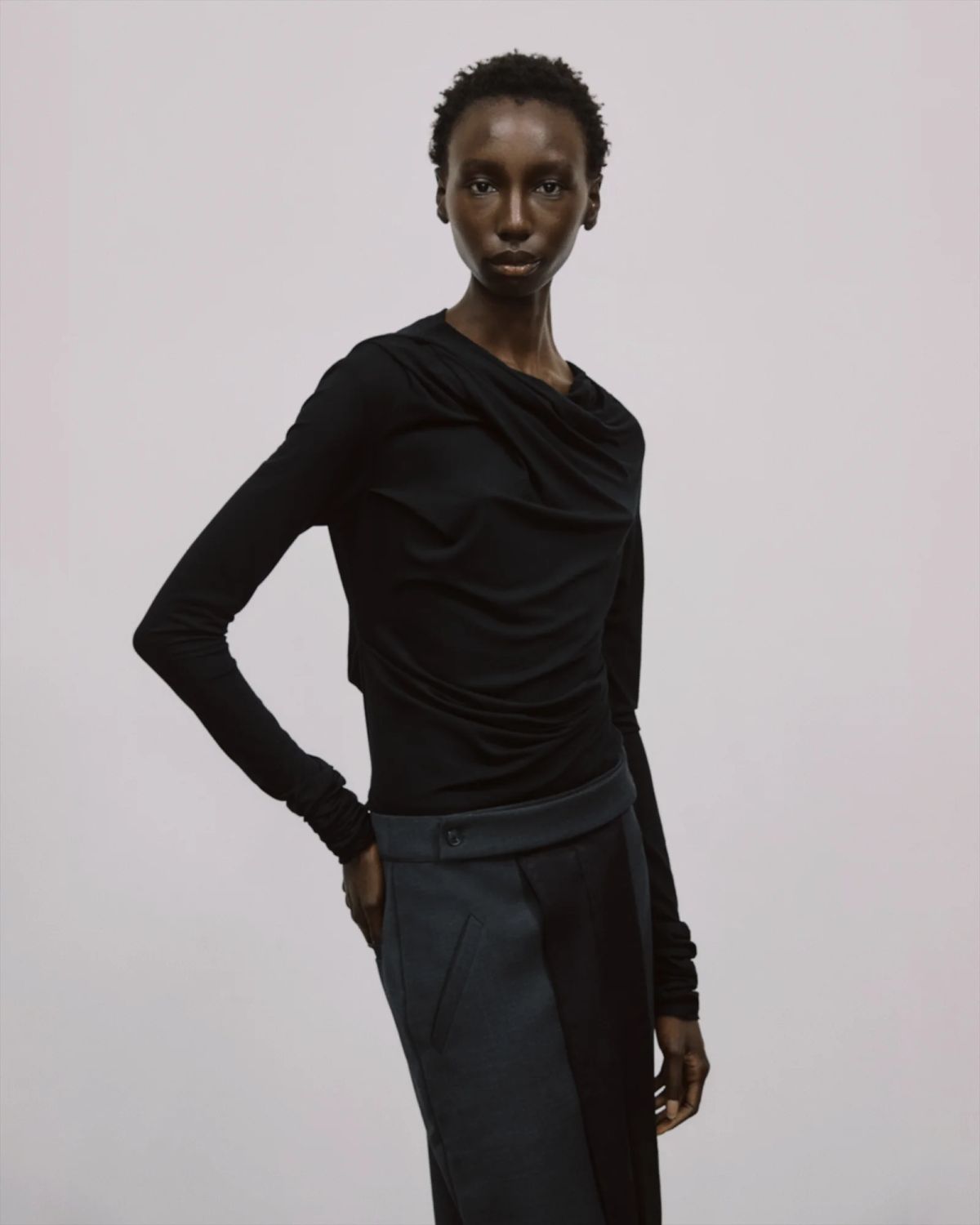 drape top black - entire studios
