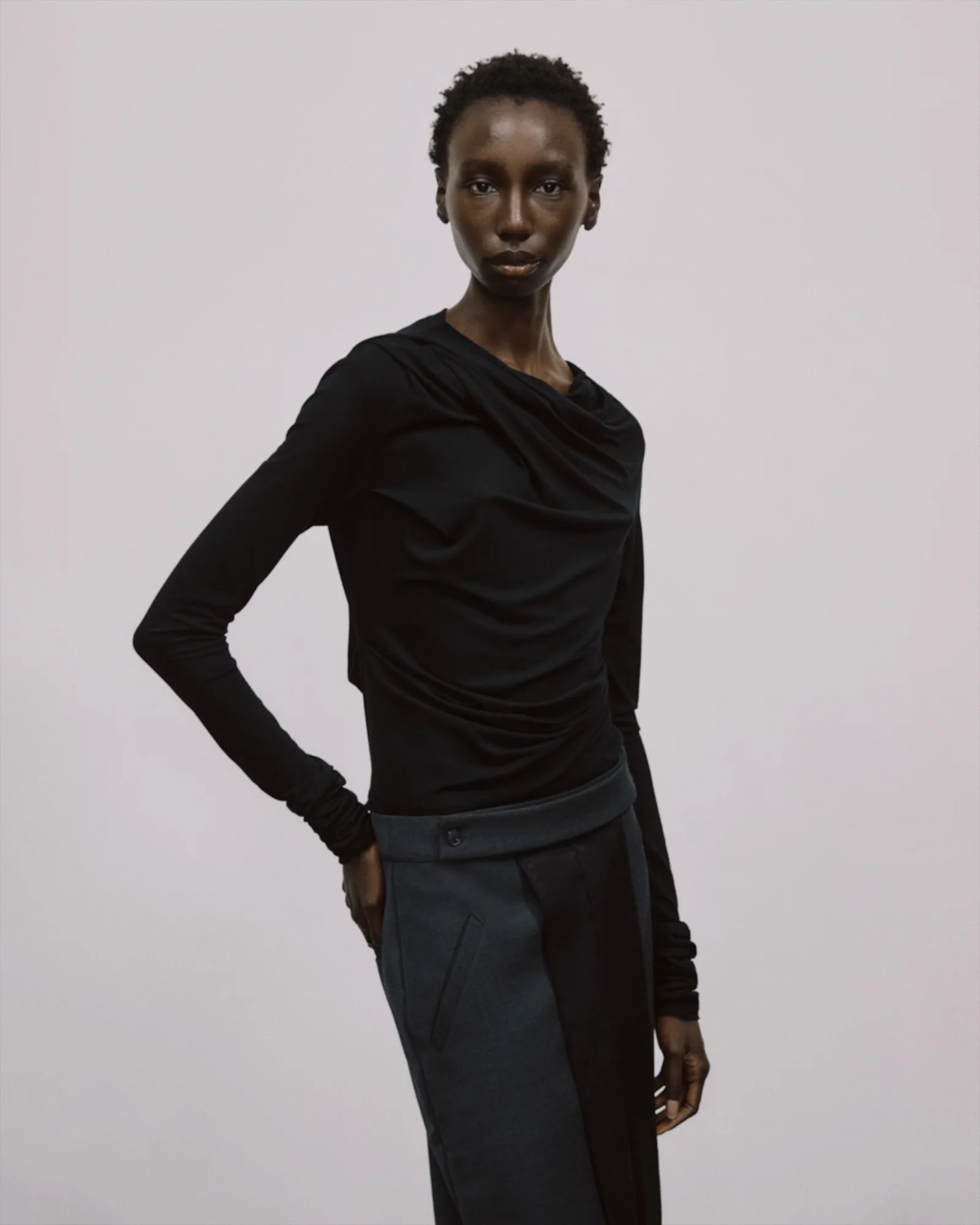 drape top black - entire studios drape top black - entire studios