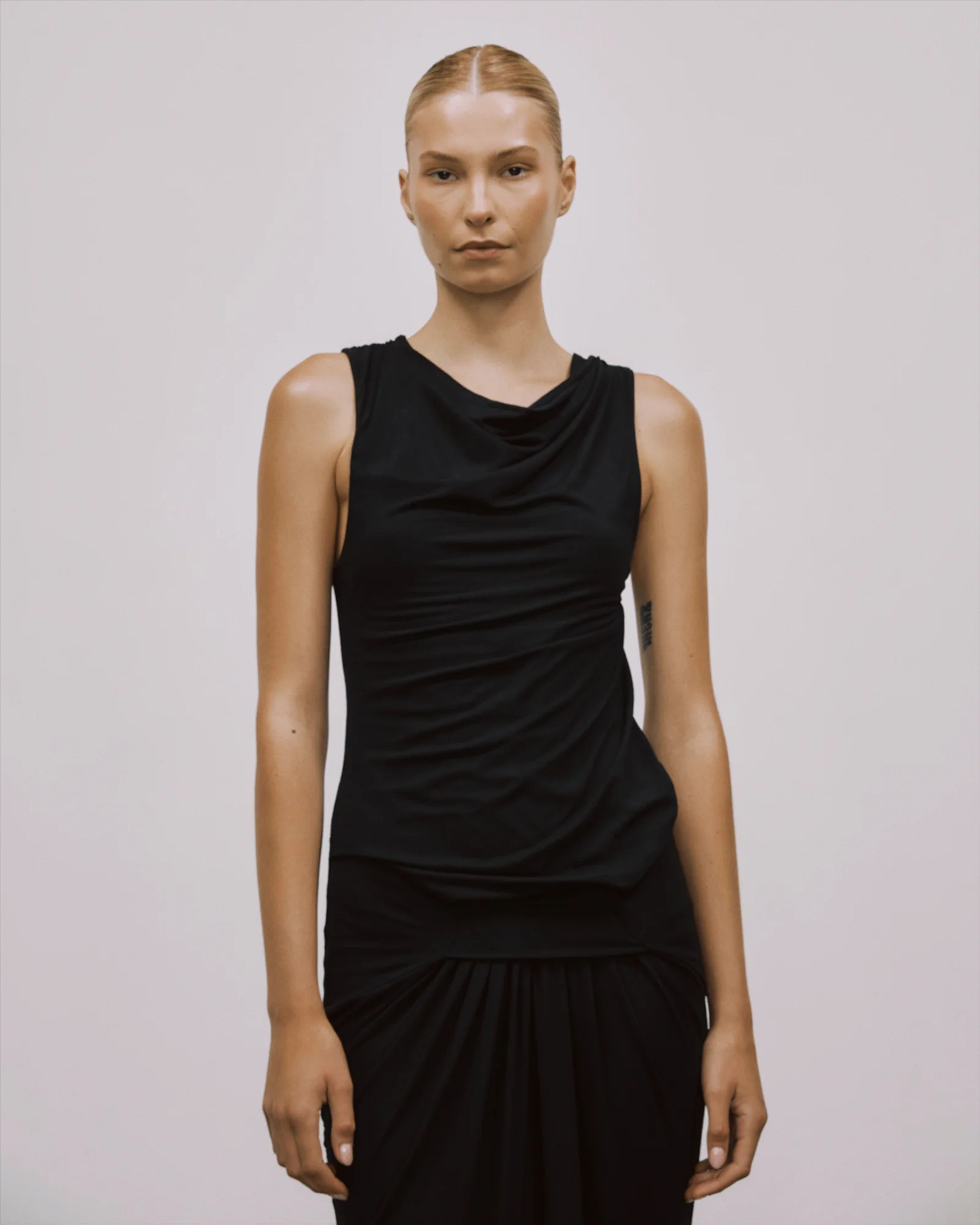 Drape Dress Black - Image 2