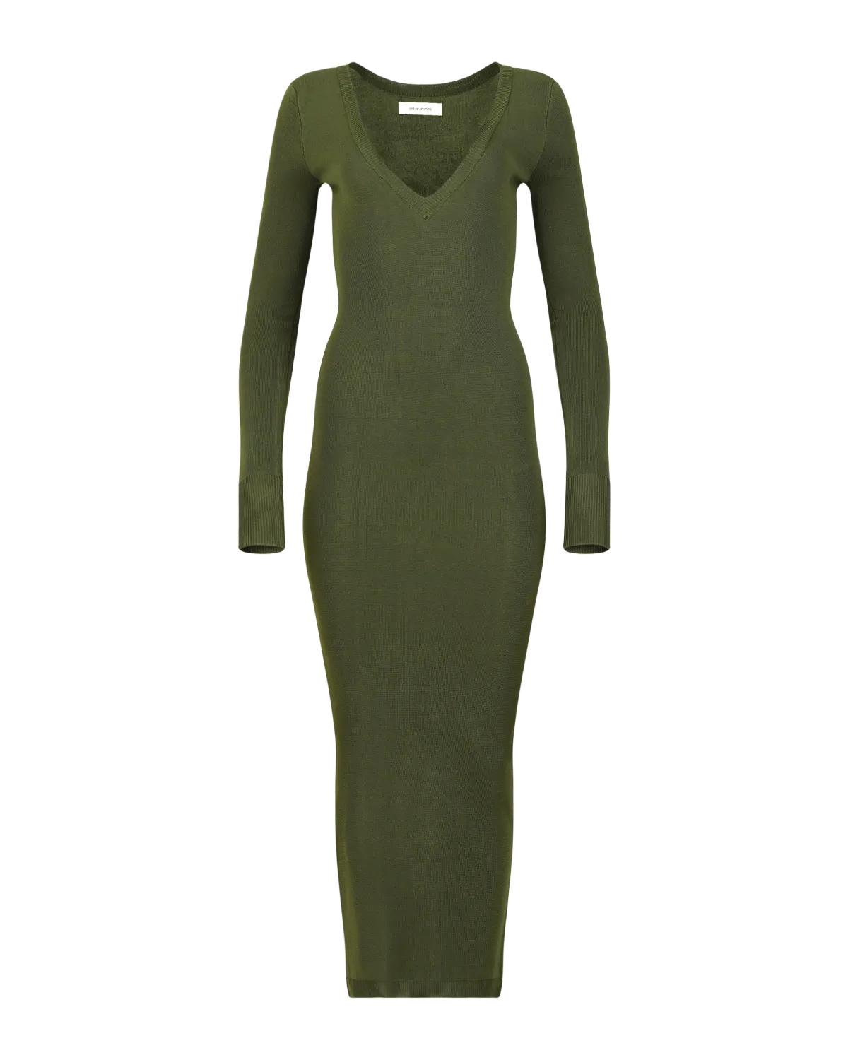 Long Sleeve V Neck Midi Moss - Image 5