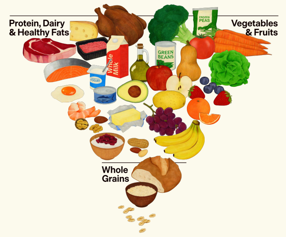The Harvard Healthy Eating Plate diagram showing recommended food group portions.