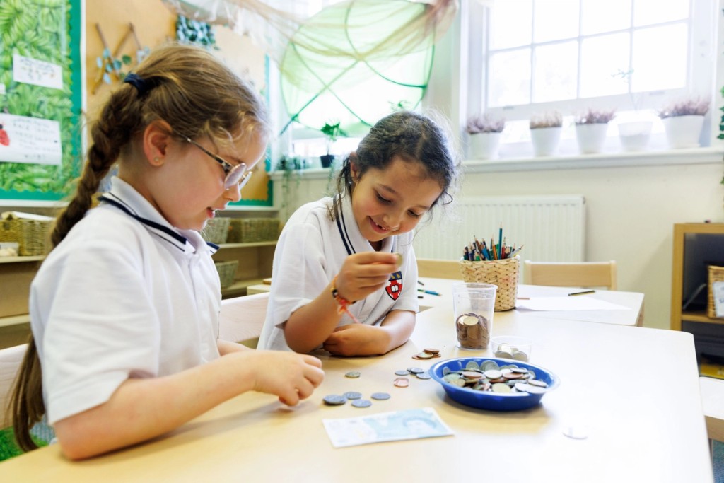 Grimsdell, Mill Hill Pre Prep pupils in a classroom 