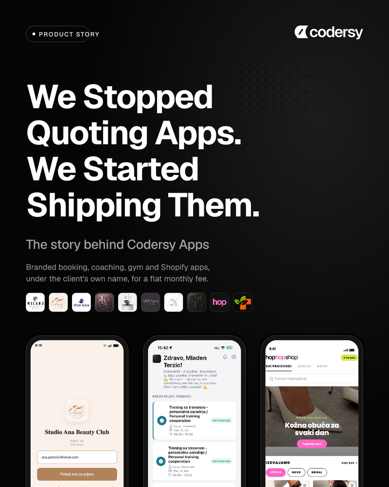 We Stopped Quoting Apps and Started Shipping Them: The Story Behind Codersy Apps We Stopped Quoting Apps and Started Shipping Them: The Story Behind Codersy Apps