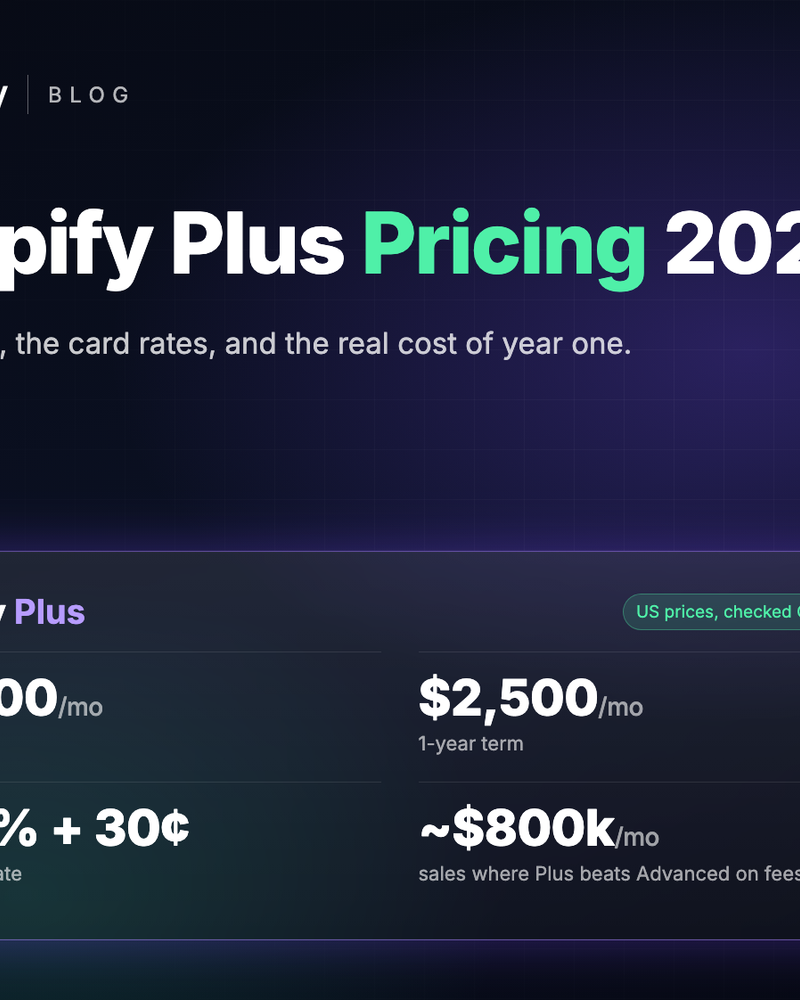 Shopify Plus Pricing 2026: Licence Fees and the Real Total Cost Shopify Plus Pricing 2026: Licence Fees and the Real Total Cost