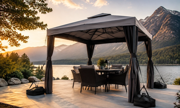 How to Anchor a Gazebo on Concrete Without Drilling: Weights and Straps That Work (2026 Guide)