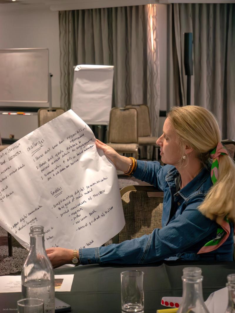 Ellie showing us some workshop results