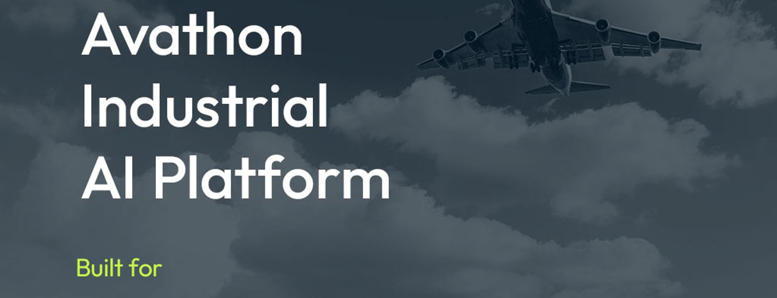 Title card introducing the Avathon Industrial AI Platform for aerospace and defense, over a jet in cloud