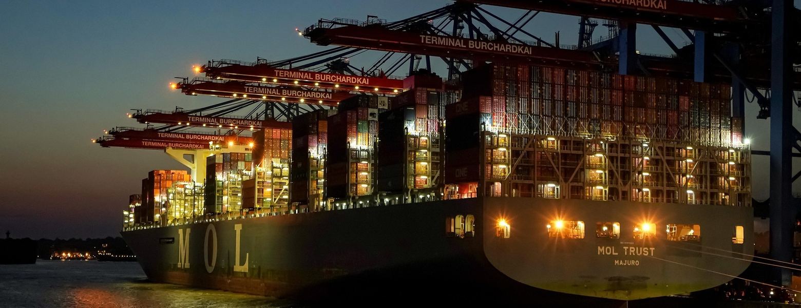 ship with containers, supply chain shipping