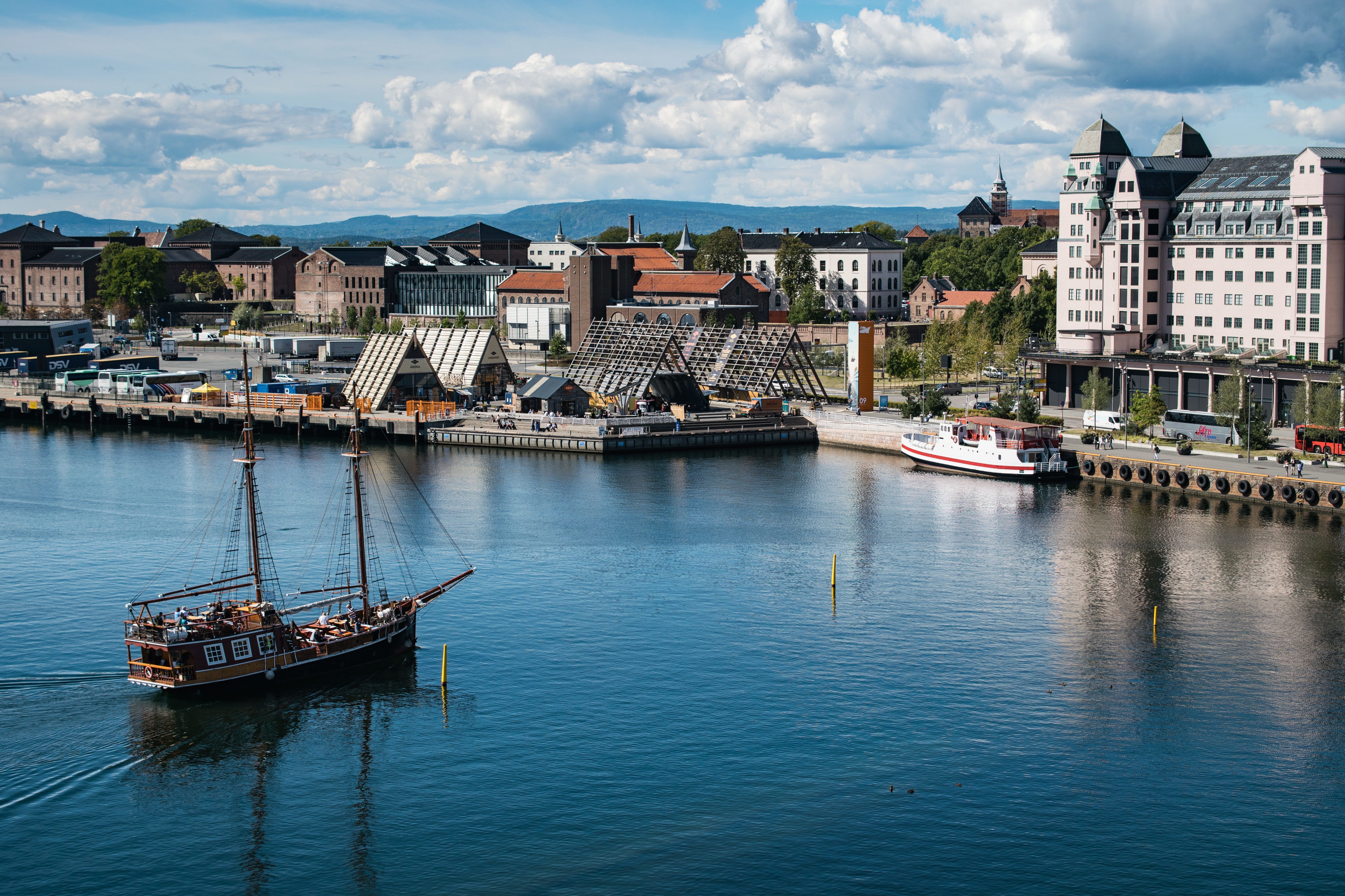 Bilde fra bryggen i Bergen