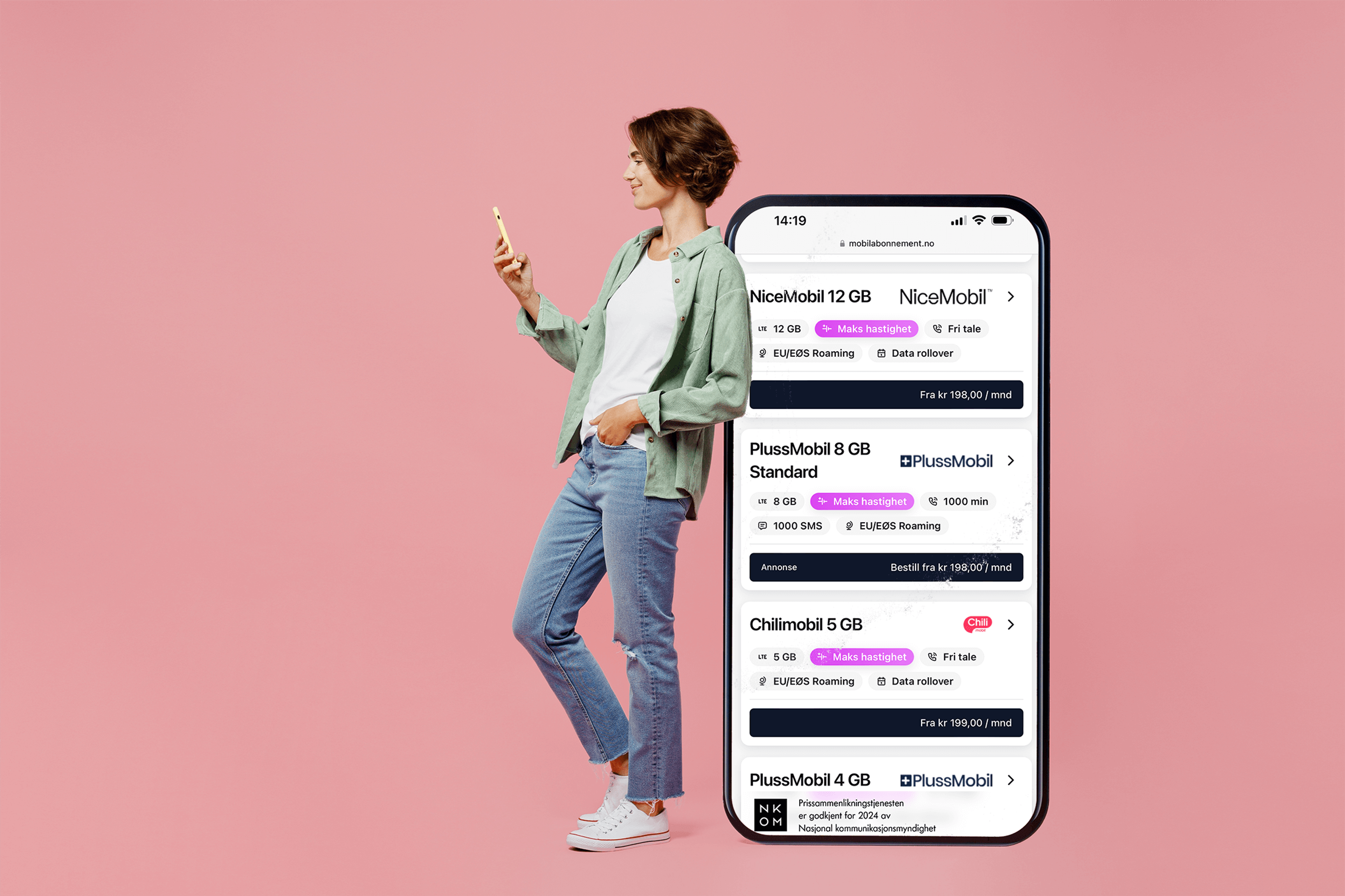 Mobilabonnement priser: Fri data og begrenset data