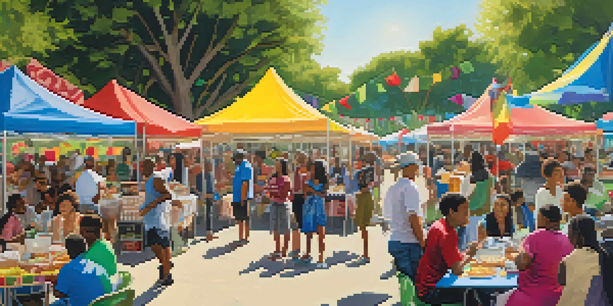 A lively park in Compton filled with people enjoying a cultural festival, with food stalls, live music, and art displays.
