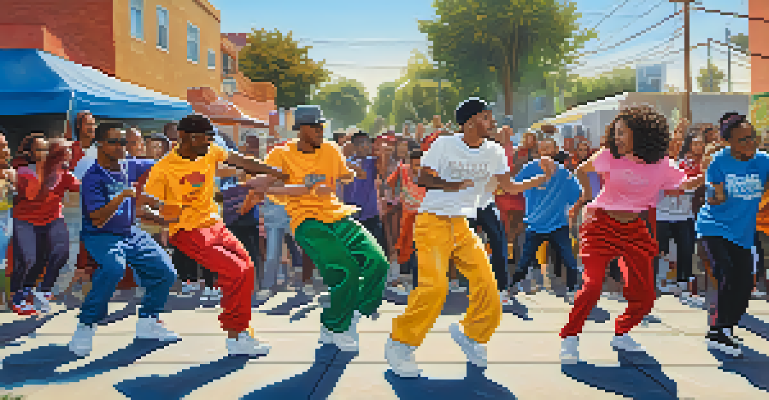An outdoor hip-hop dance competition in Compton featuring dancers in a krumping battle with an excited audience.